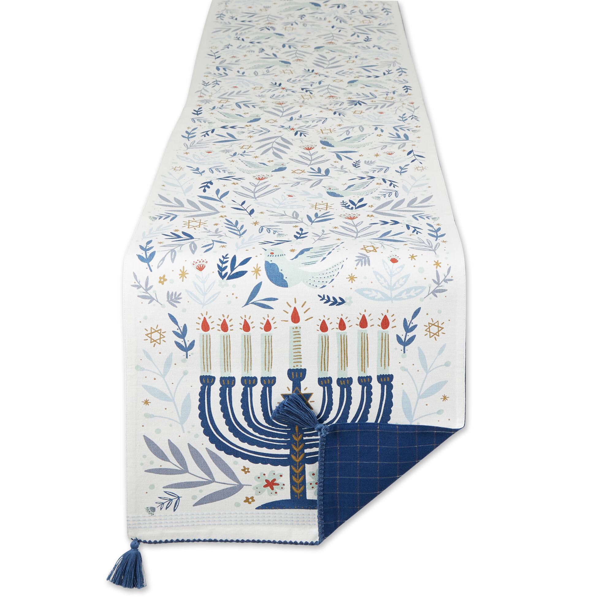 DII® 72" Hanukkah Menorah Reversible Table Runner
