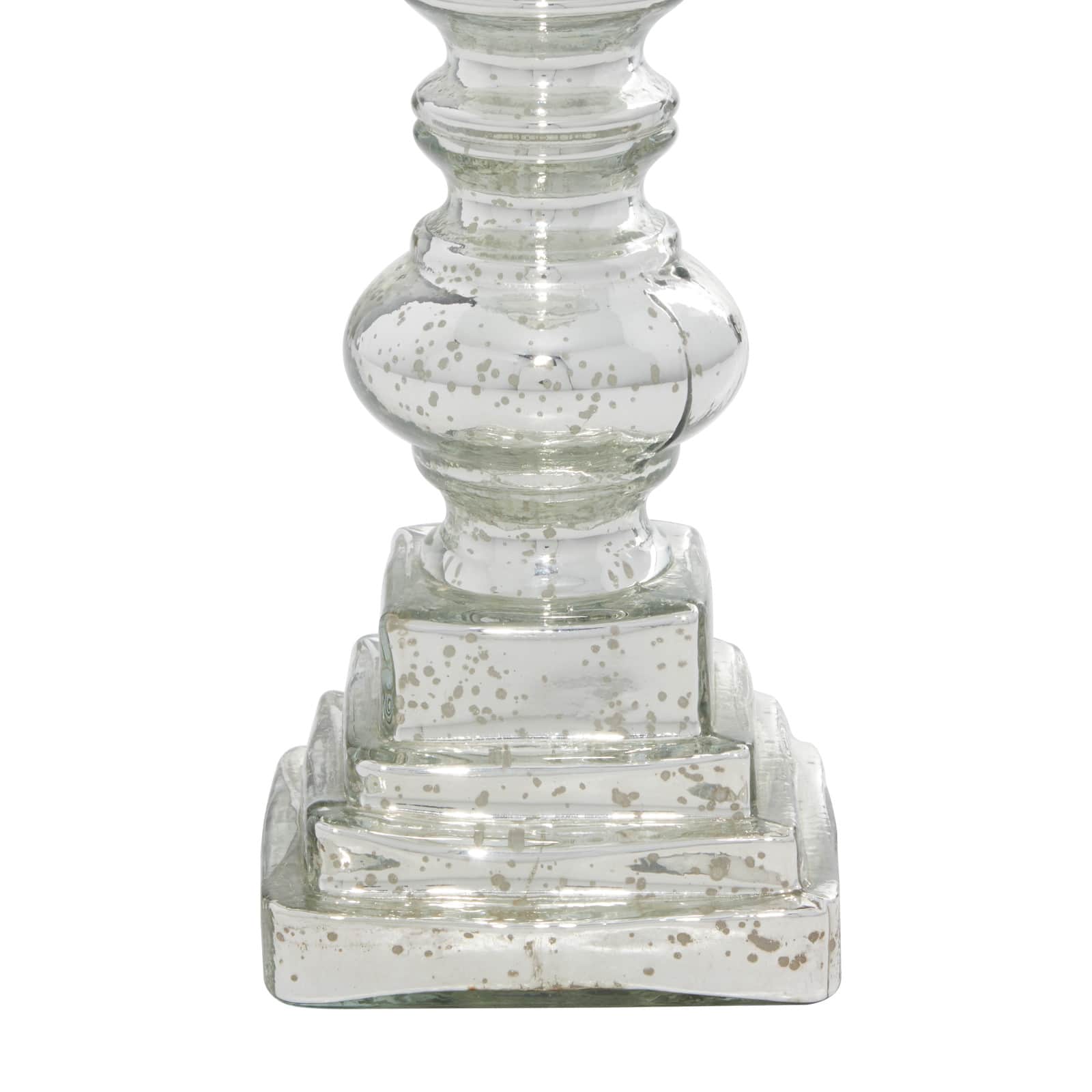Silver Glass Candle Holder Set