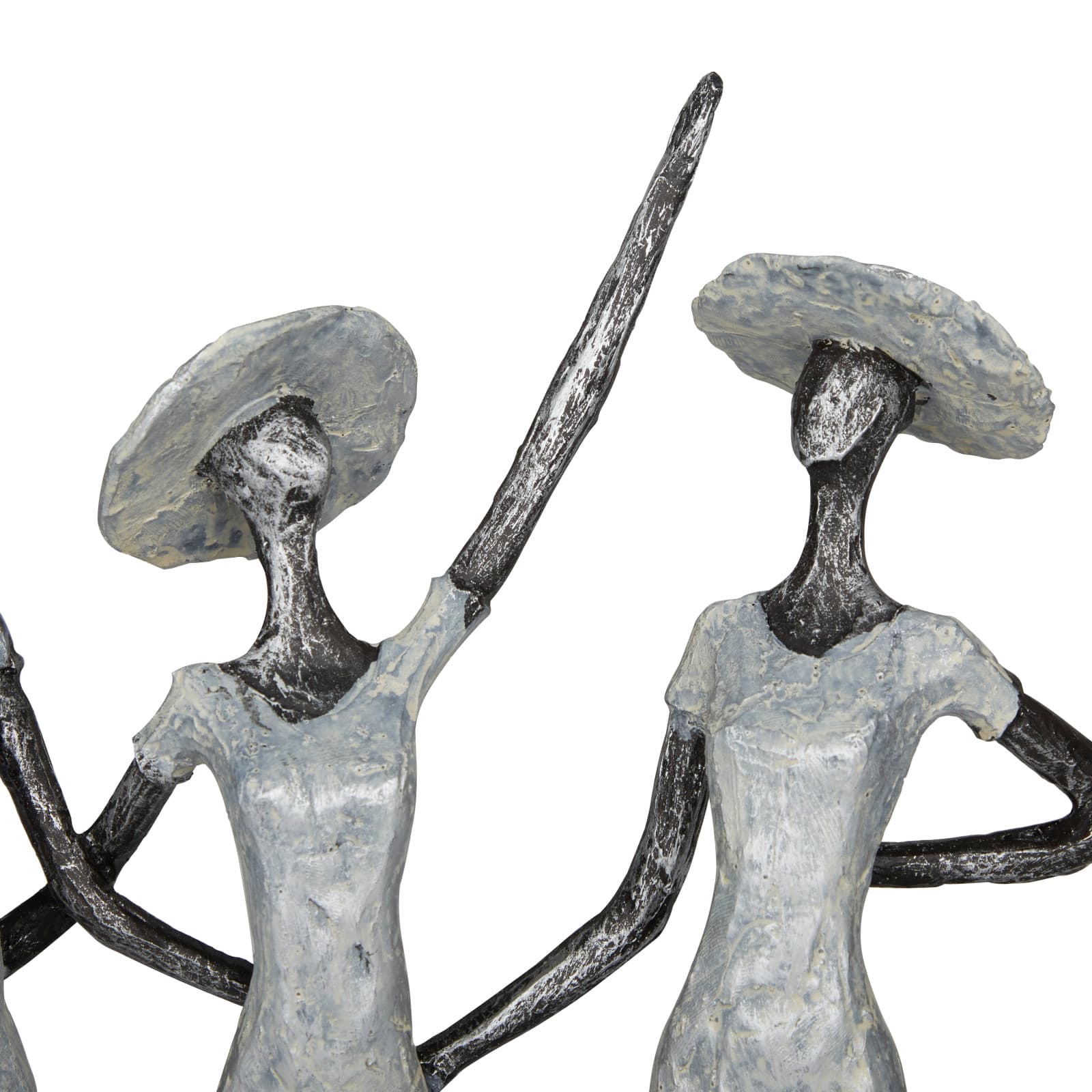 Grey Polystone Traditional Sculpture, Ladies 13" x 15" x 4"