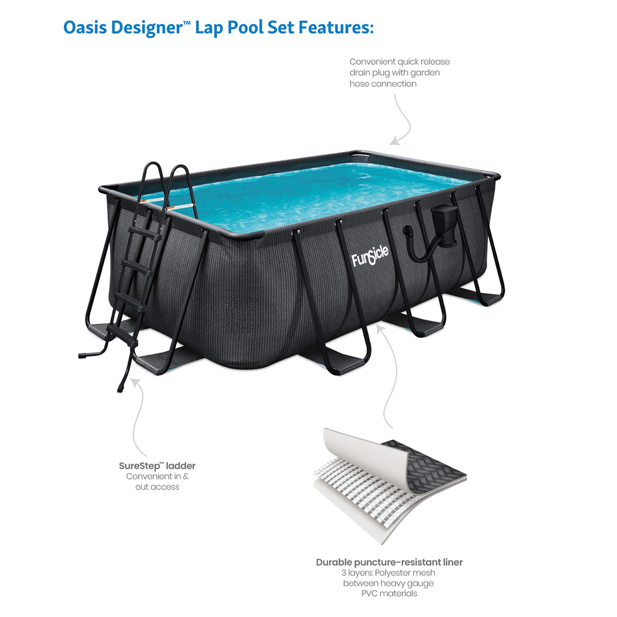 Funsicle 13ft. Oasis Designer Above Ground Pool Set