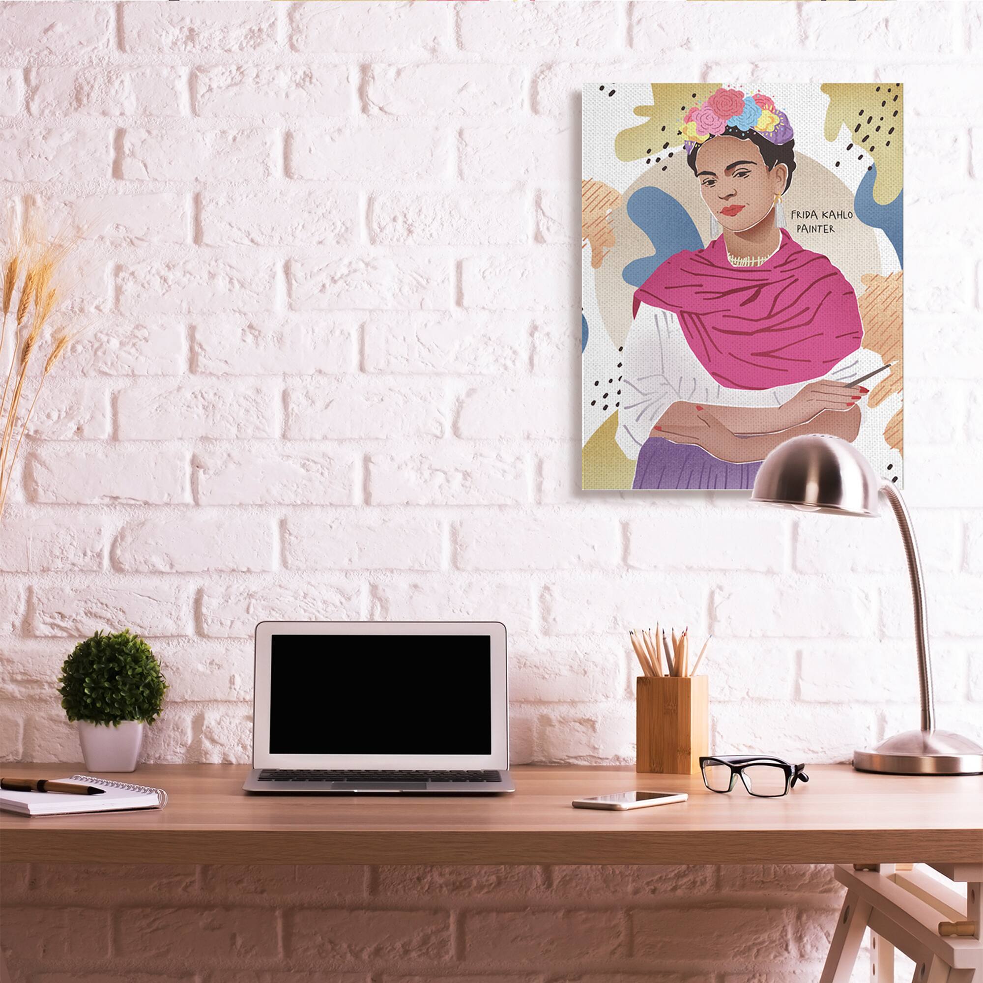 Stupell Industries Frida Kahlo Posing with Paint Brush Wall Art