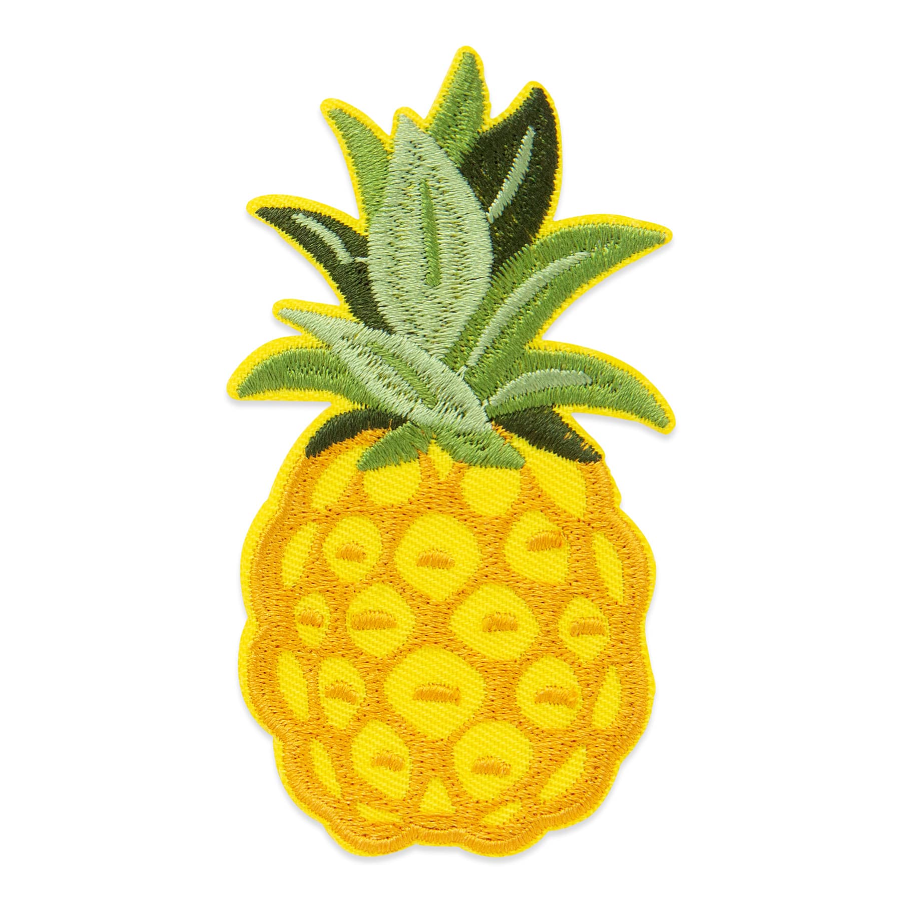 Yellow Pineapple Embroidered Iron-On & Adhesive Patch by Make Market®