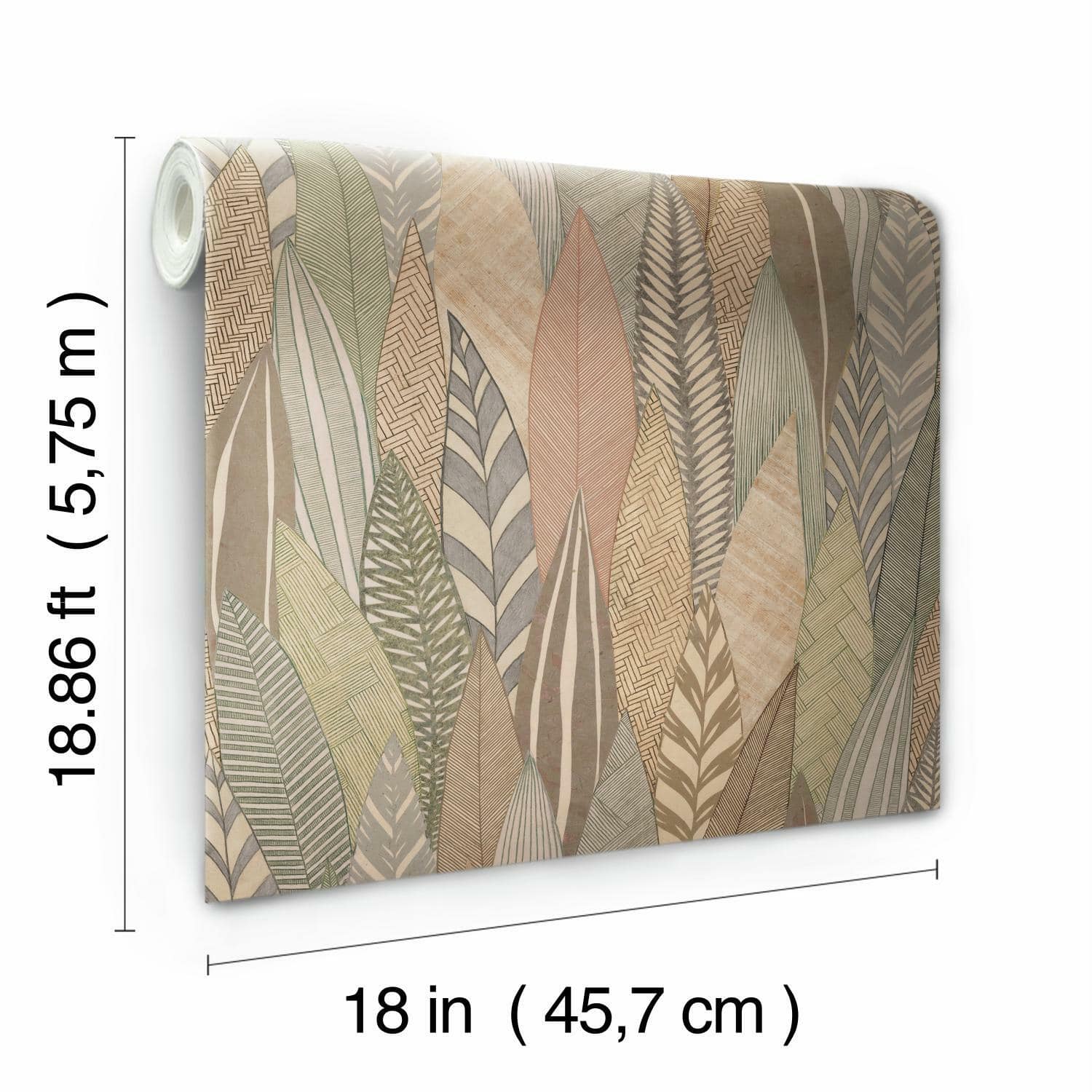 Roommates Fern & Feathers Peel & Stick Wallpaper