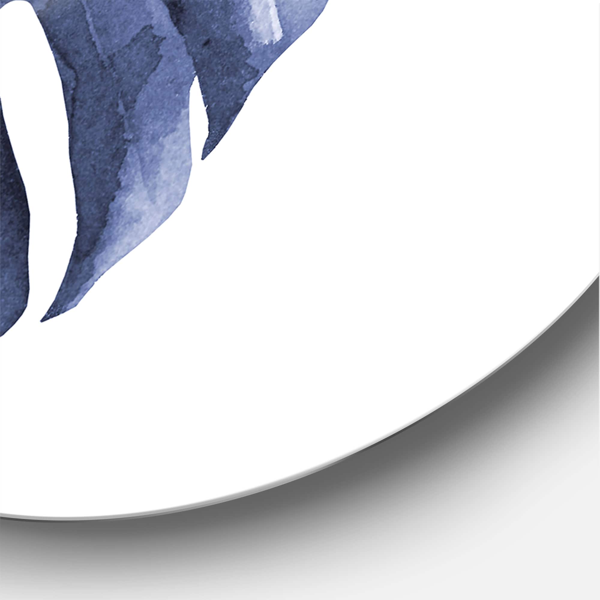 Designart - Tropical Blue Watercolour Leaves III