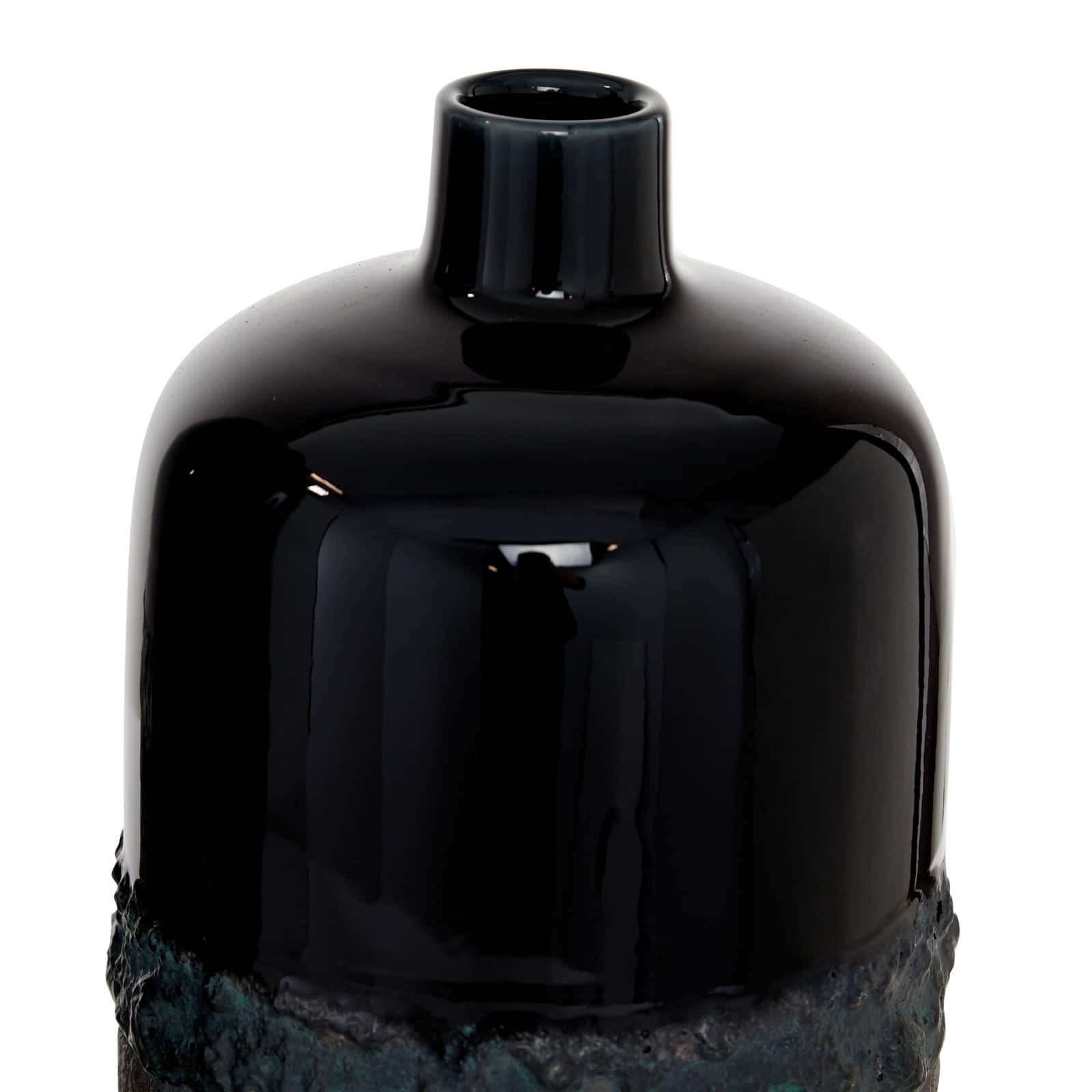 Set of 2 Black Stoneware Rustic Vase, 20", 15"