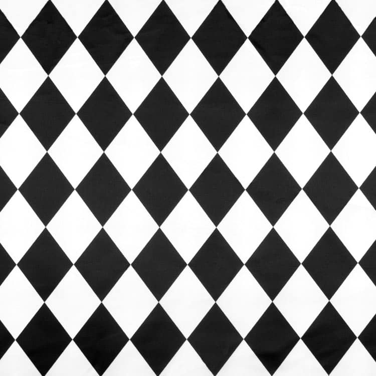 White/Black Harlequin Matte Satin