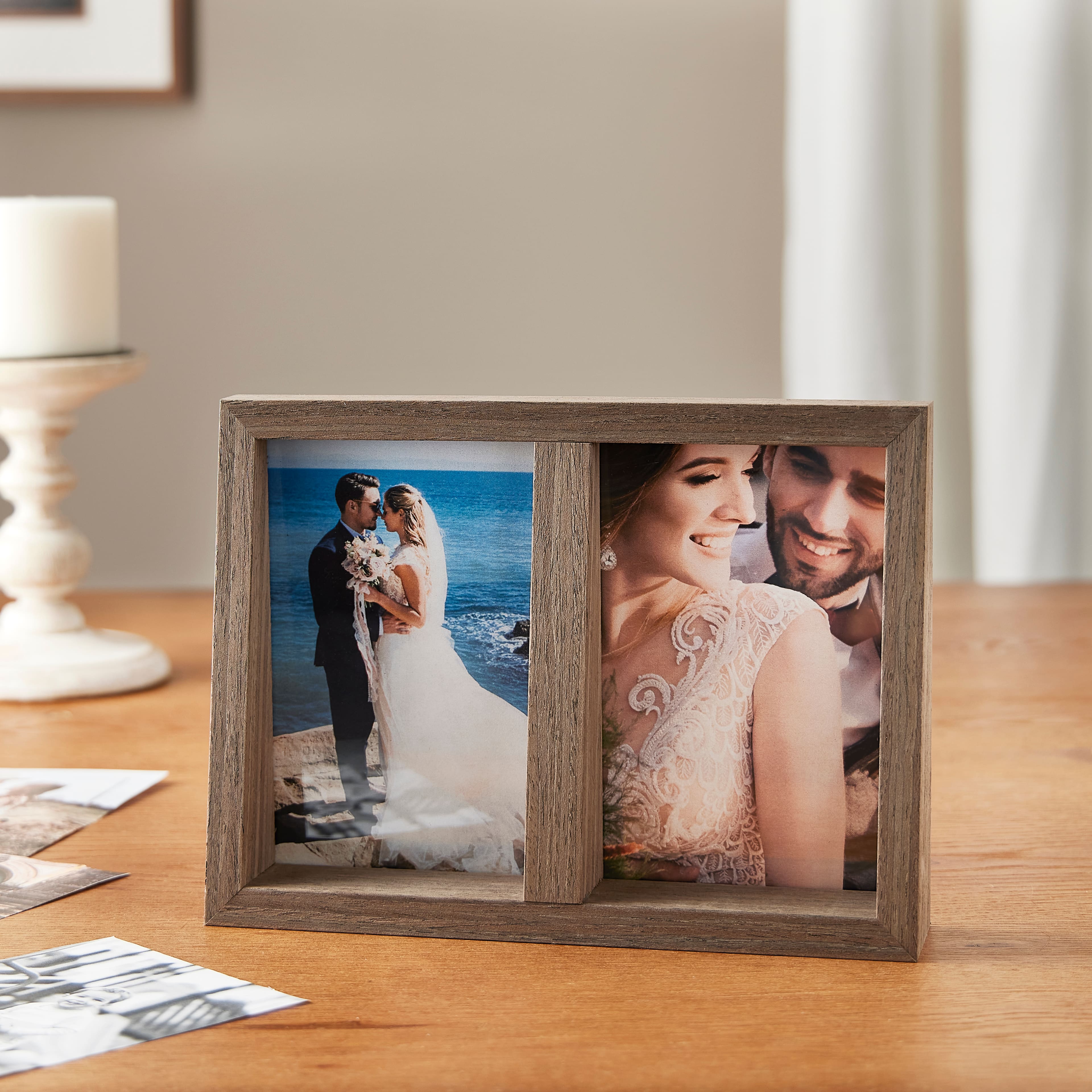 12 Pack: 2 Opening Walnut Angled 4" x 6" Collage Frame, Expressions™ by Studio Décor®