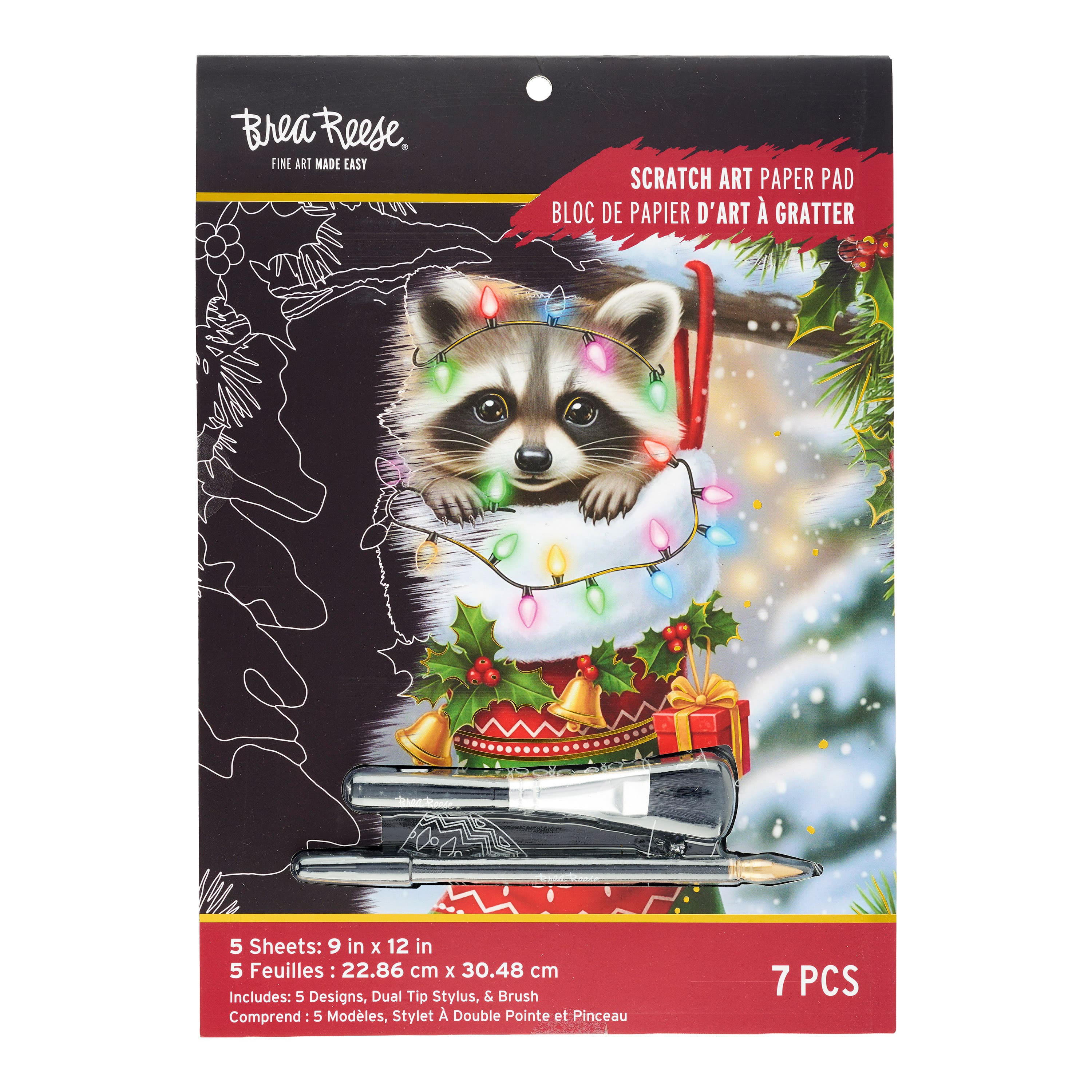 Brea Reese® 9" x 12" Christmas Critters Scratch Art Paper Pad