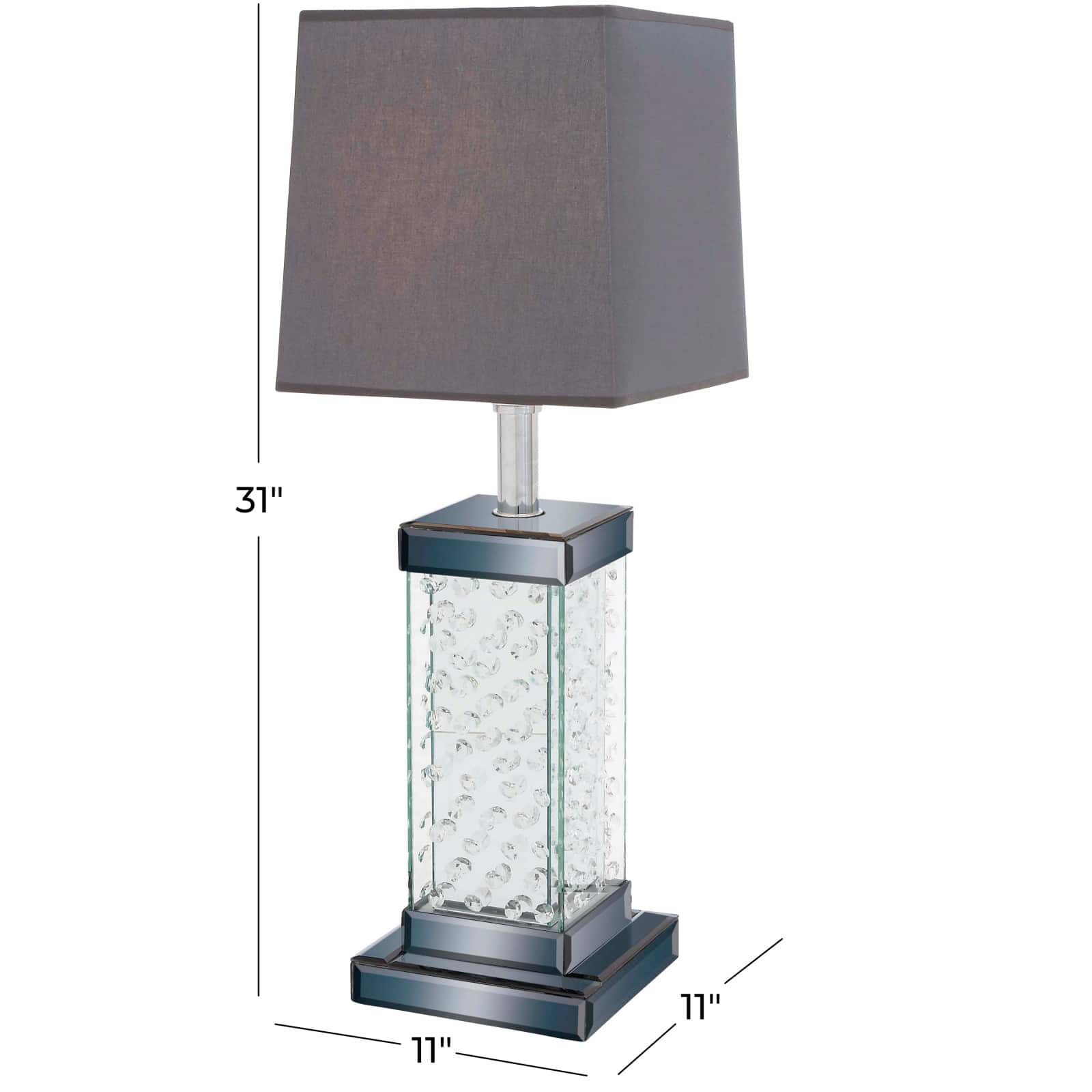 31" Gray Glass Glam Table Lamp