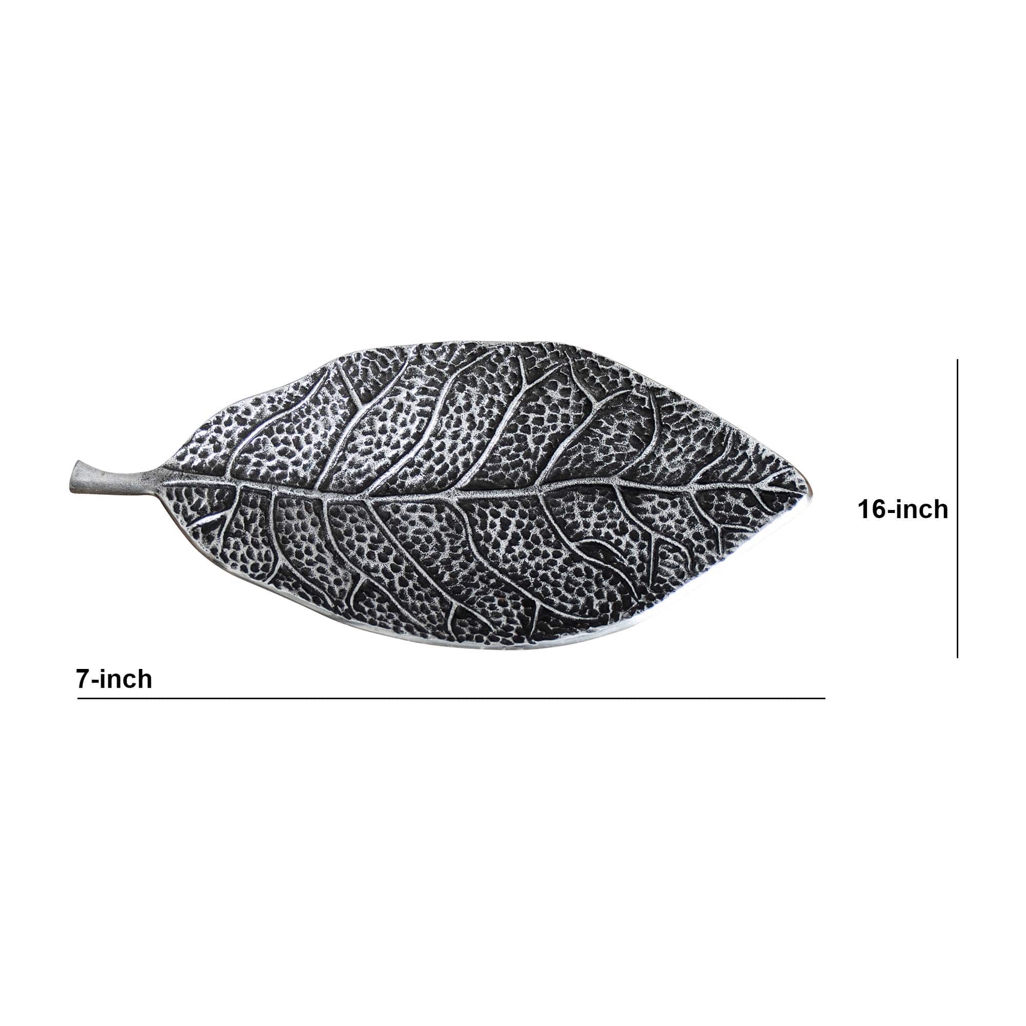 16" Antique Leaf Decorative Accent Tray