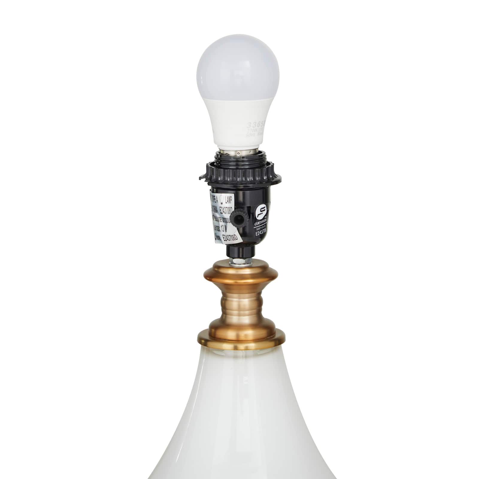 White Glass Table Lamp 15" x 15" x 29"