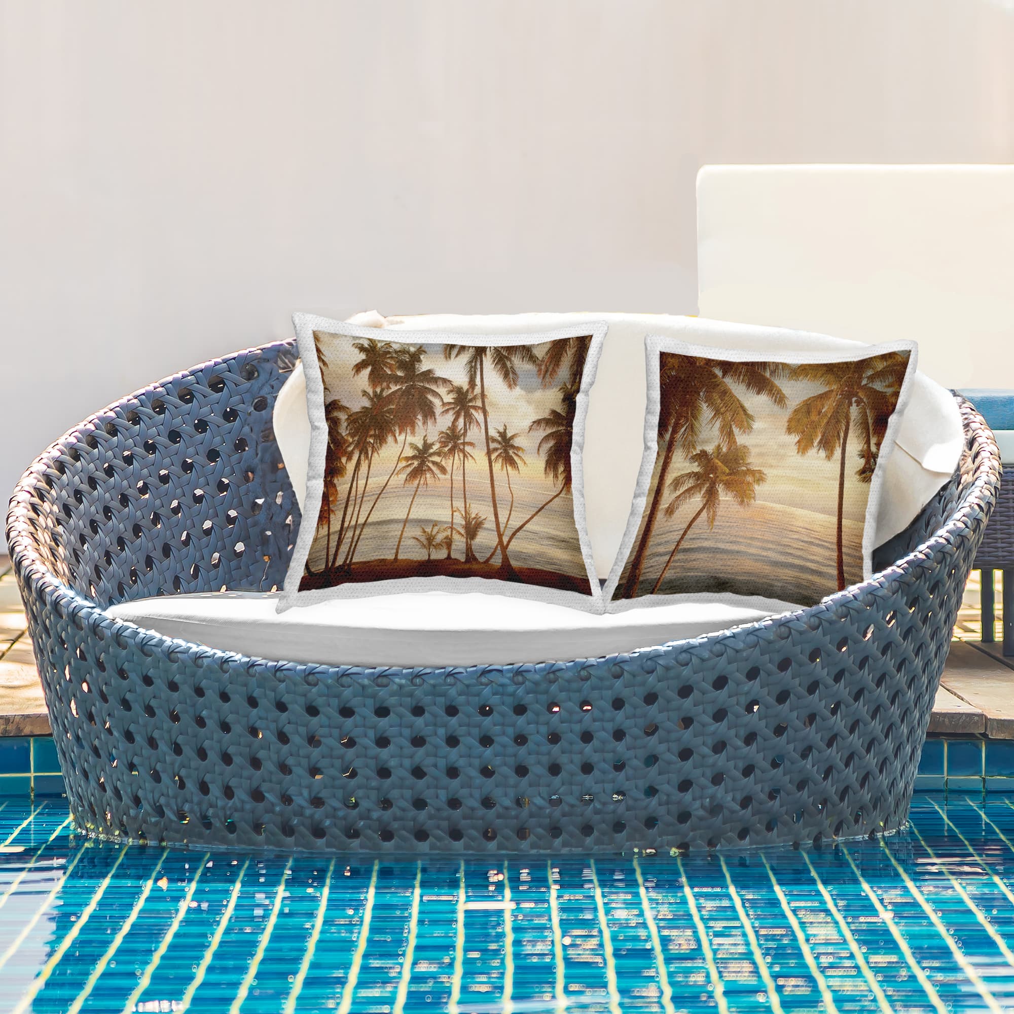 Stupell Industries 18" x 7" Summer Beach Tropical Sunset Print Outdoor Pillow Set
