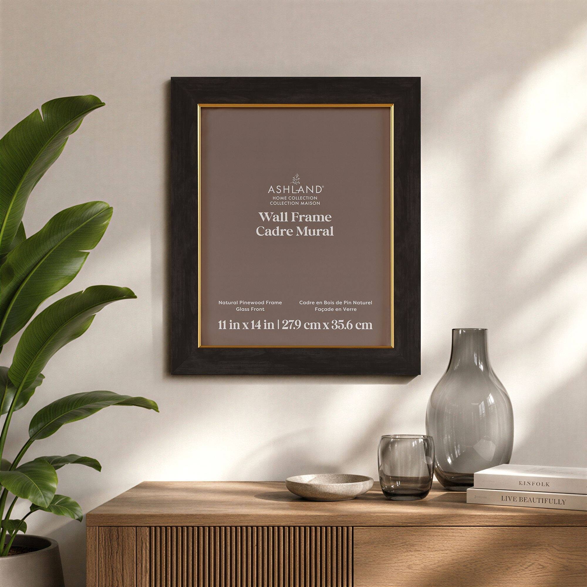 Home Black Wash with Gold Fillet Wood Wall Frame by Ashland®