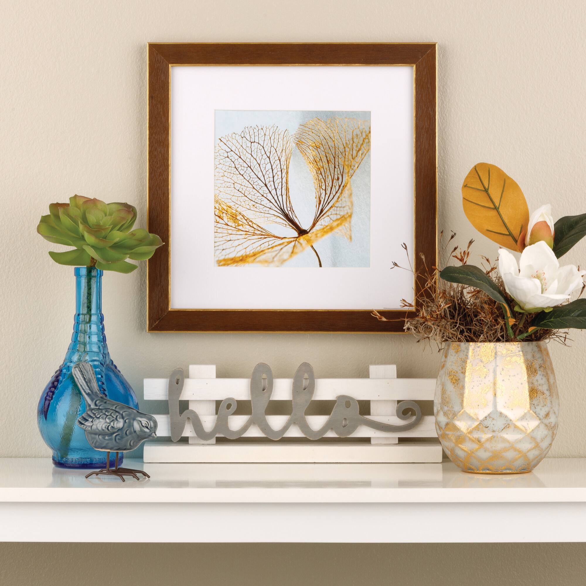 8 Pack: Walnut & Gold Trim Frame with Mat, Gallery by Studio Décor®