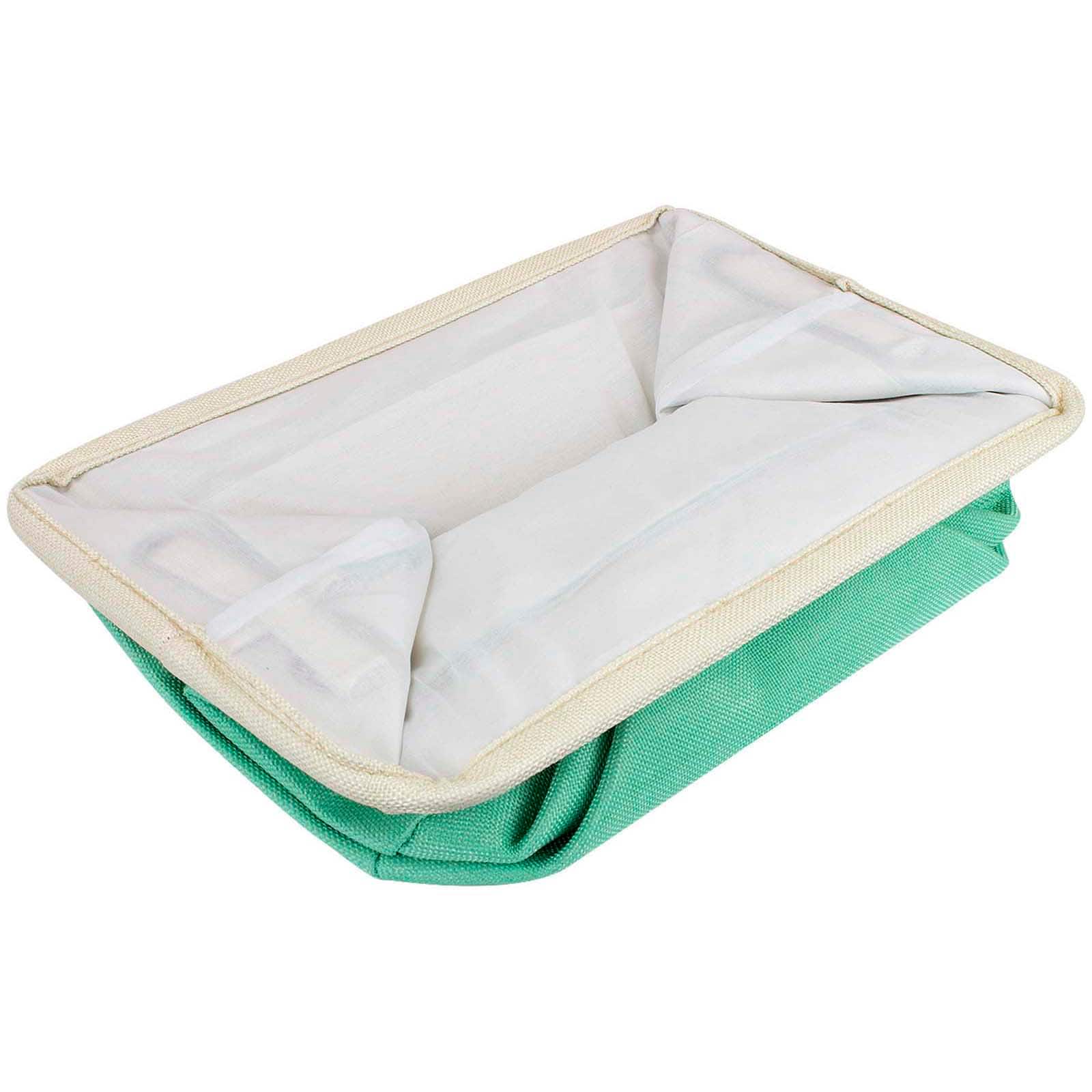 Sorbus 15" Cream Trimmed Twill Collapsible Storage Basket Set