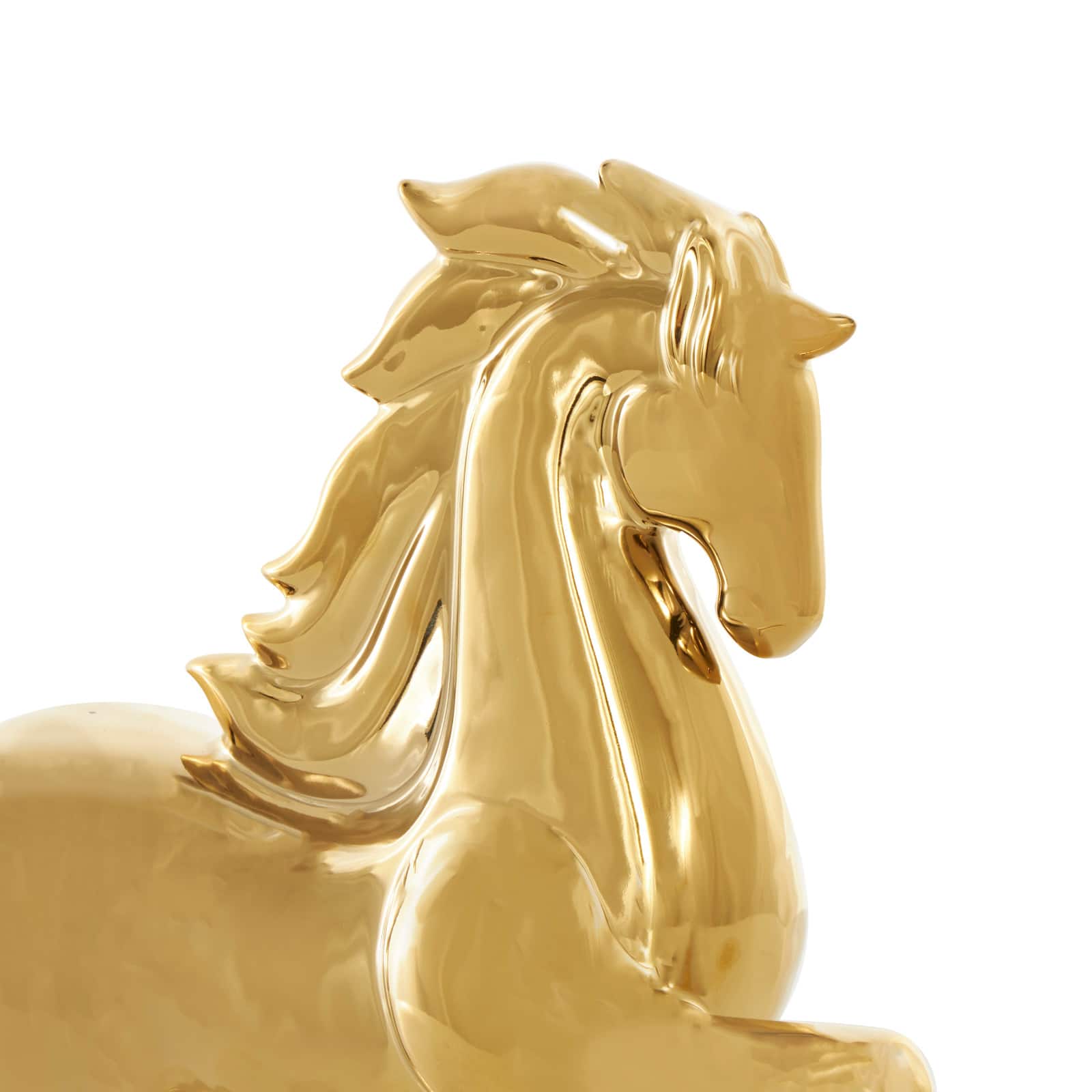 12" Ceramic Prancing Horse Sculpture