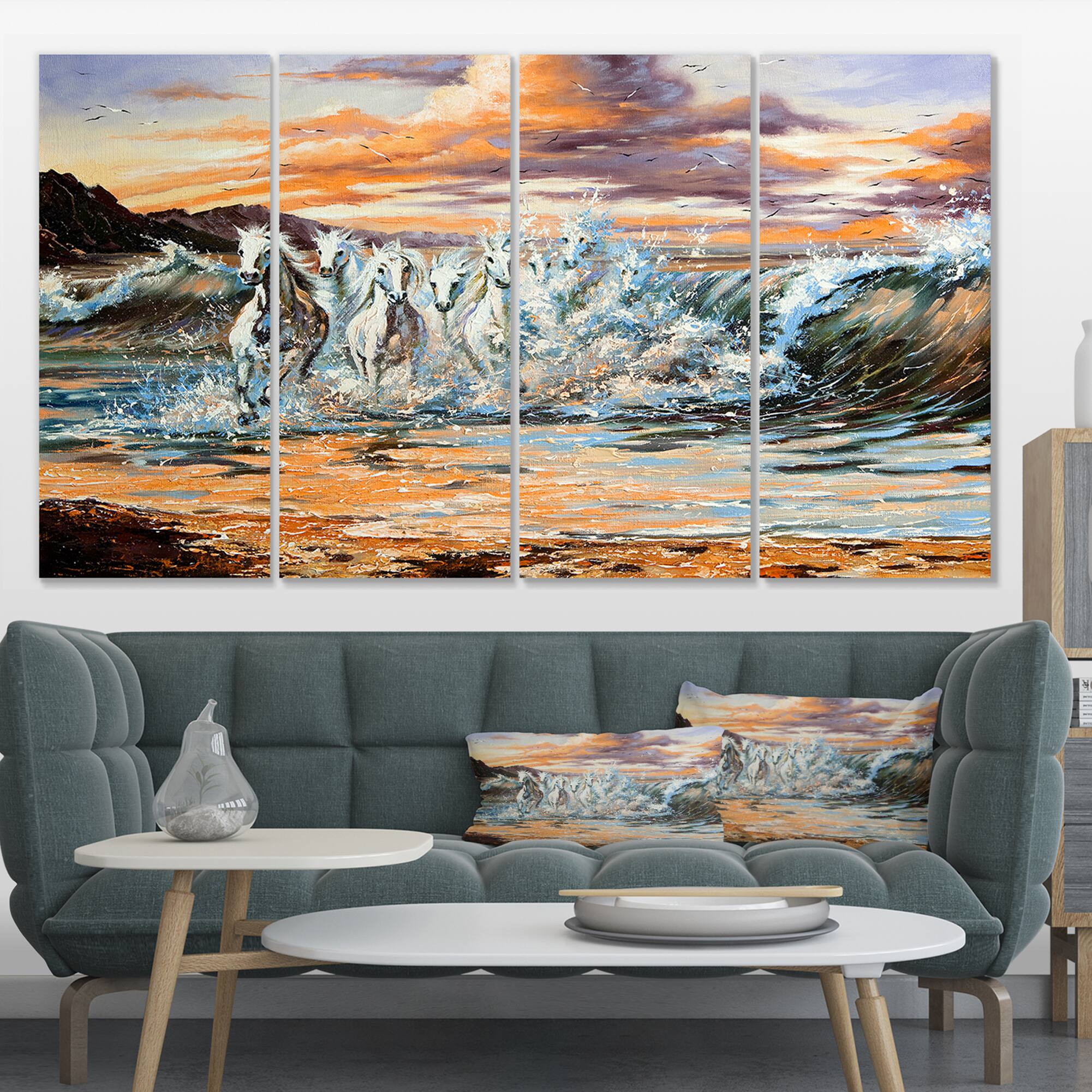 Designart - Horses from Waves