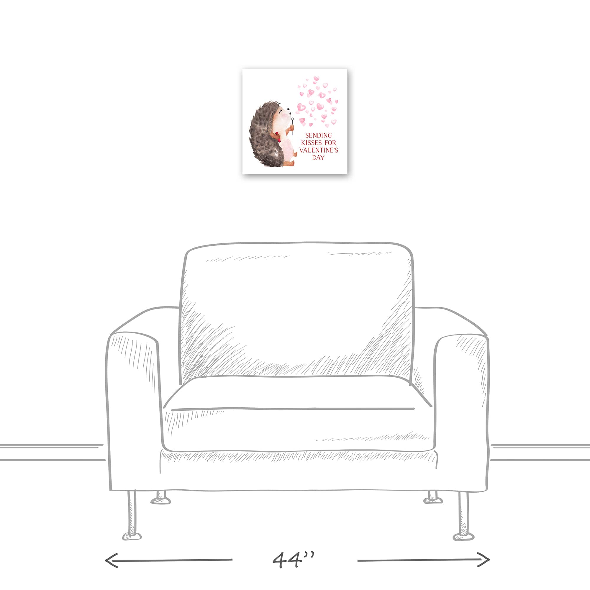 Hedgehog Heart Bubbles Canvas Wall Art