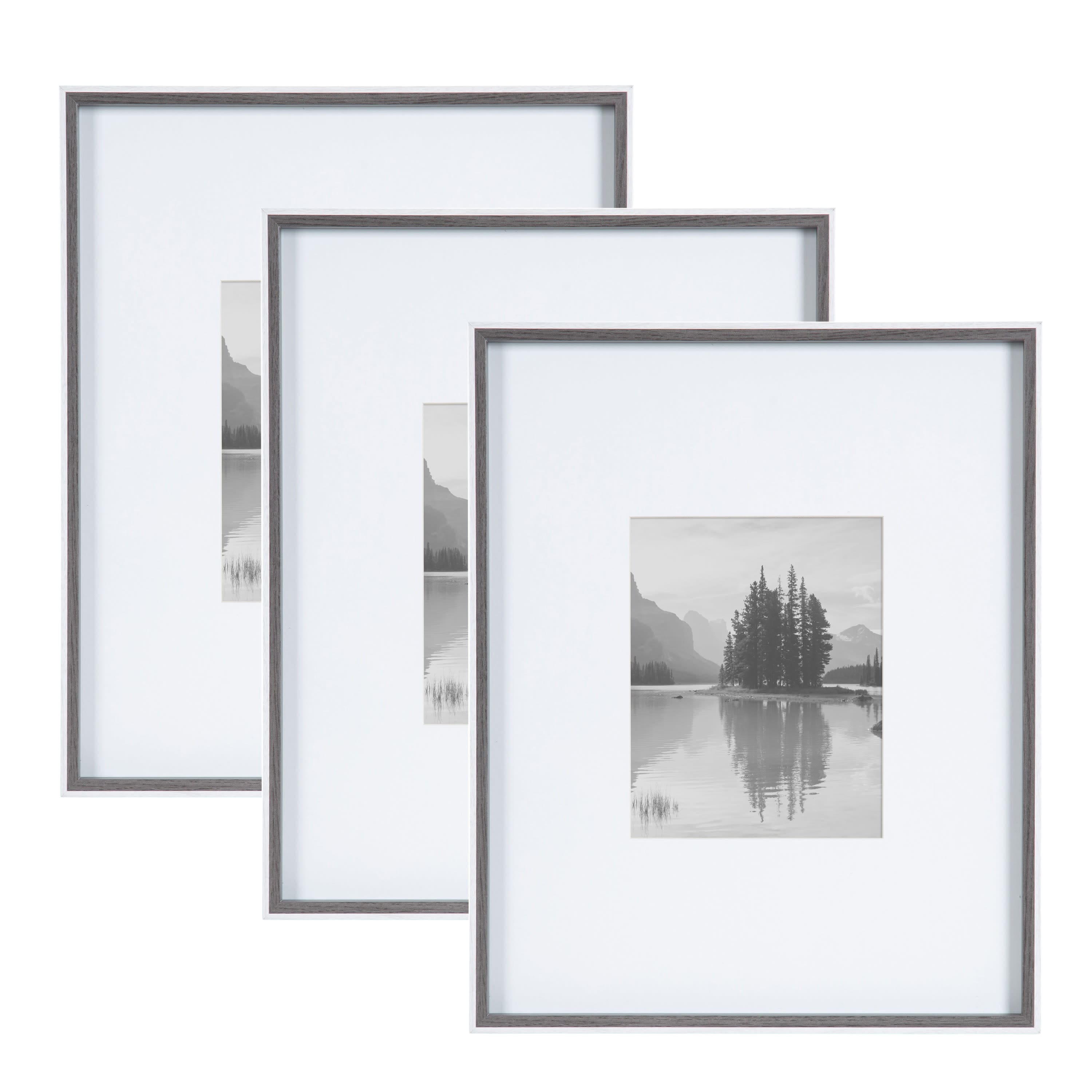 Kate and Laurel Gibson 16" x 20" Picture Photo Frames with 8" x 10" Mat, 3ct.