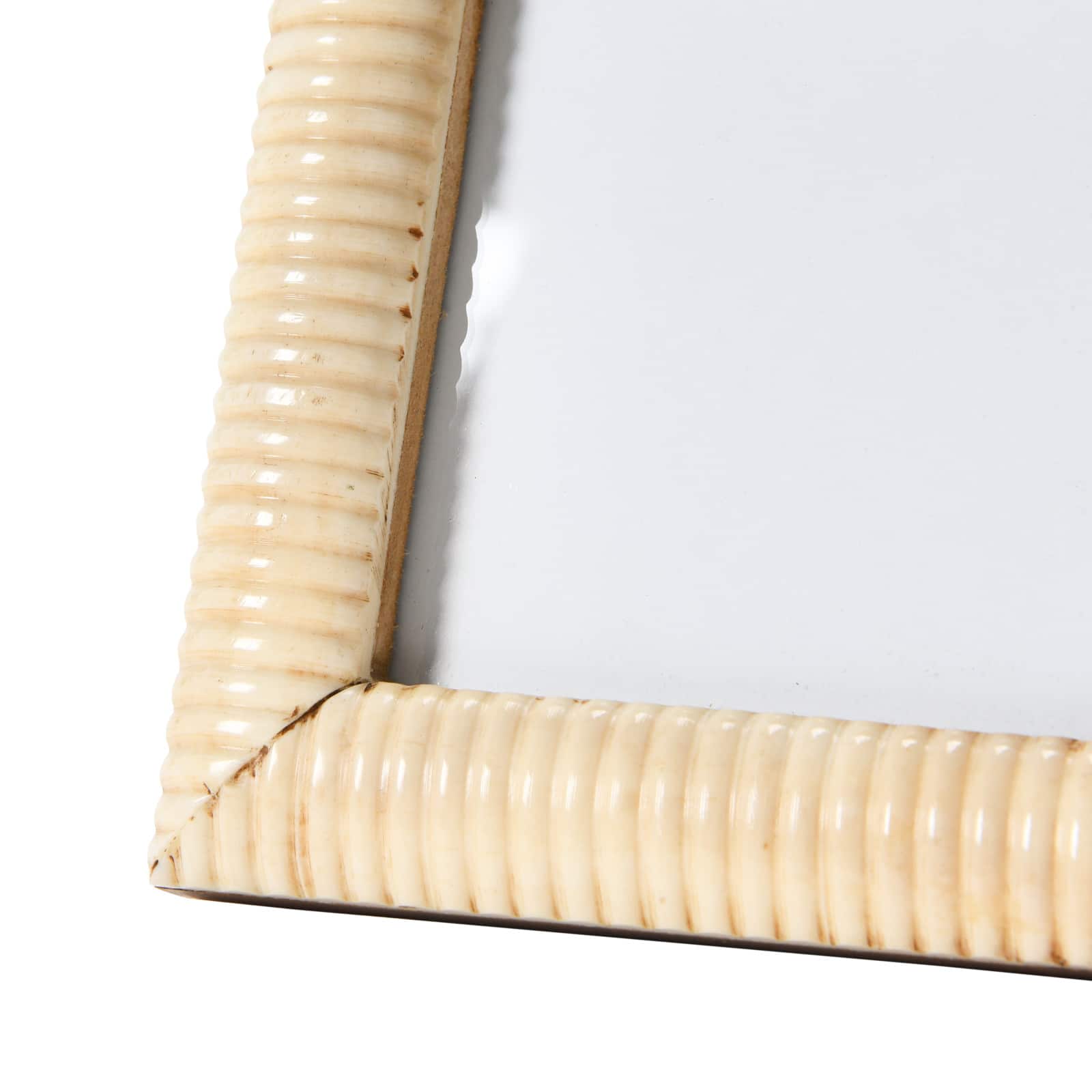 Hello Honey® Natural Hand-Carved Bone & MDF 4" x 4" Tabletop Frame with Ribbed Pattern