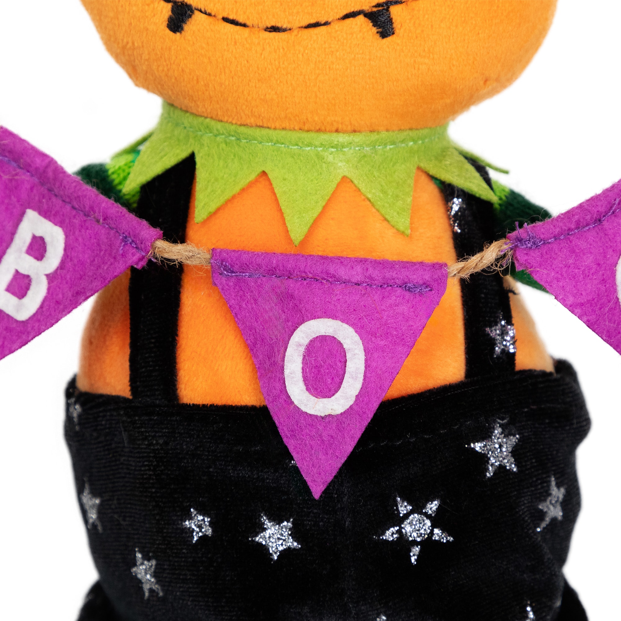 14" Sitting Plush Jack-o'-Lantern Halloween Figure