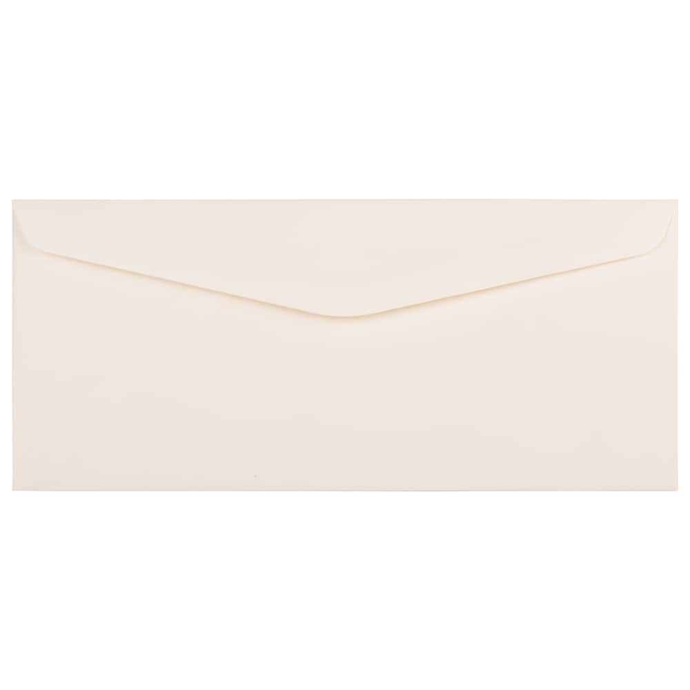JAM Paper 4.12" x 9.5" Natural White Linen Strathmore Business Envelopes, 50ct.