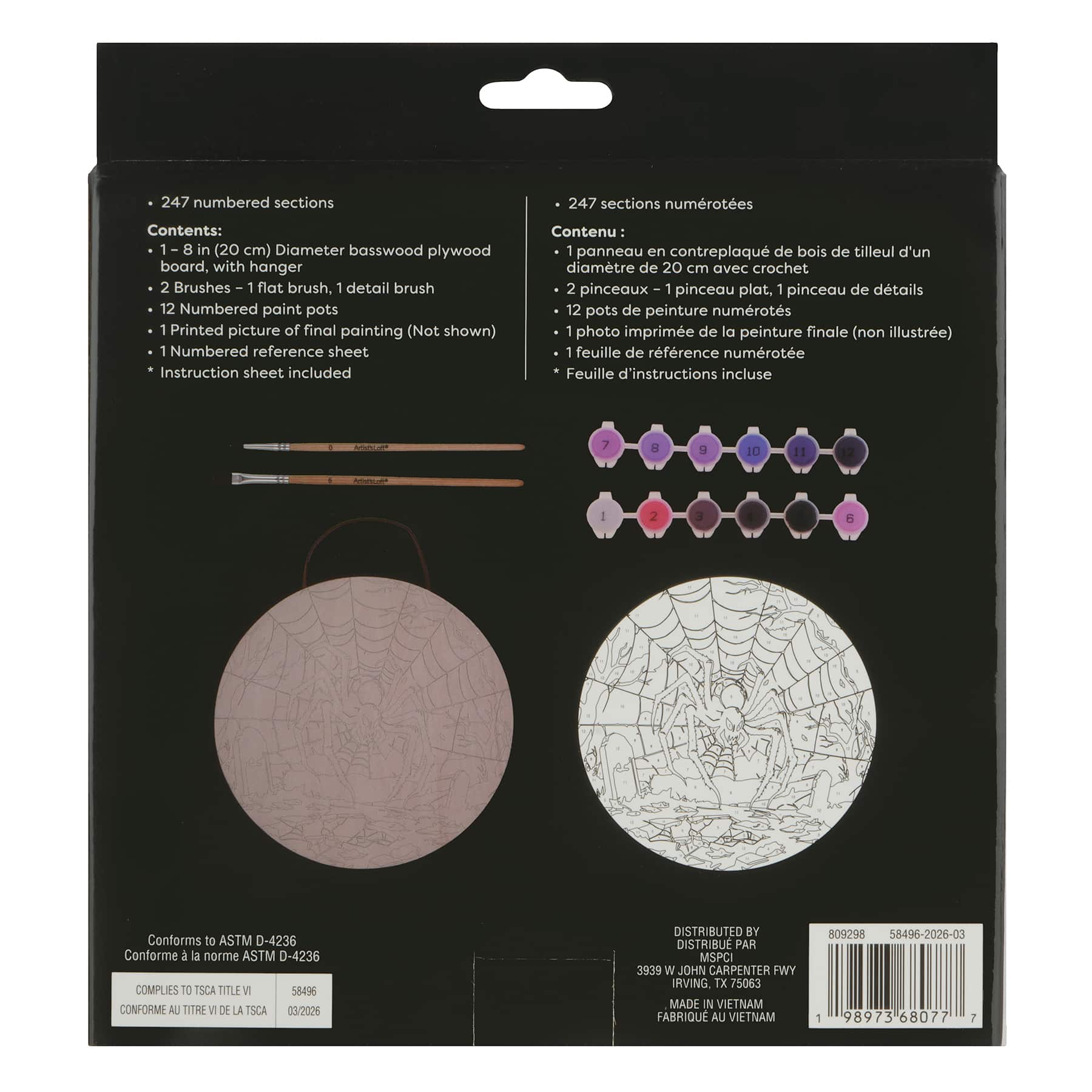 8" Spider Paint-by-Number Plywood Surface Kit by Artist's Loft®
