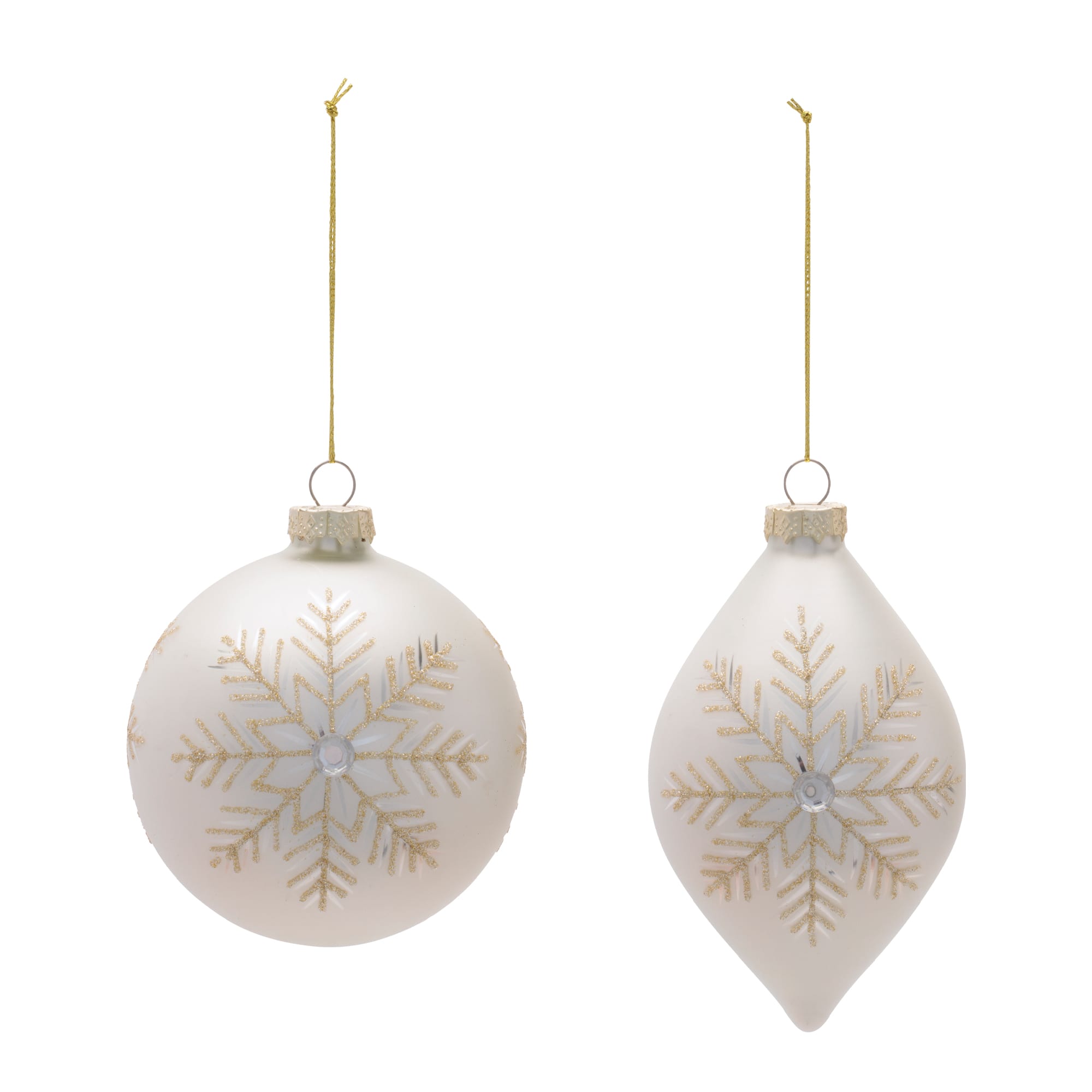 Melrose Silver & Gold Glass Ornament Set