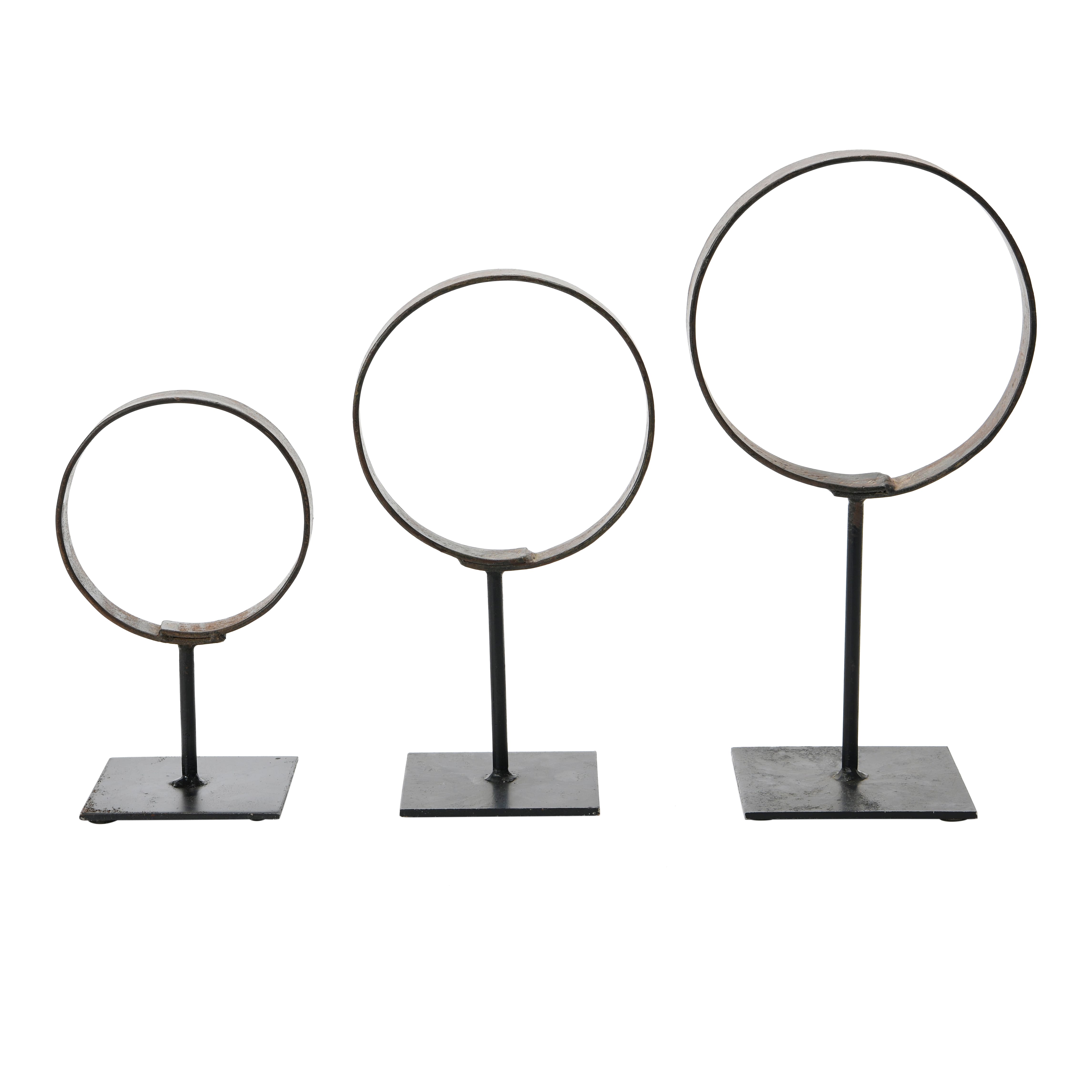 Hello Honey® Decorative Modern Found Metal Rings on Stands Set
