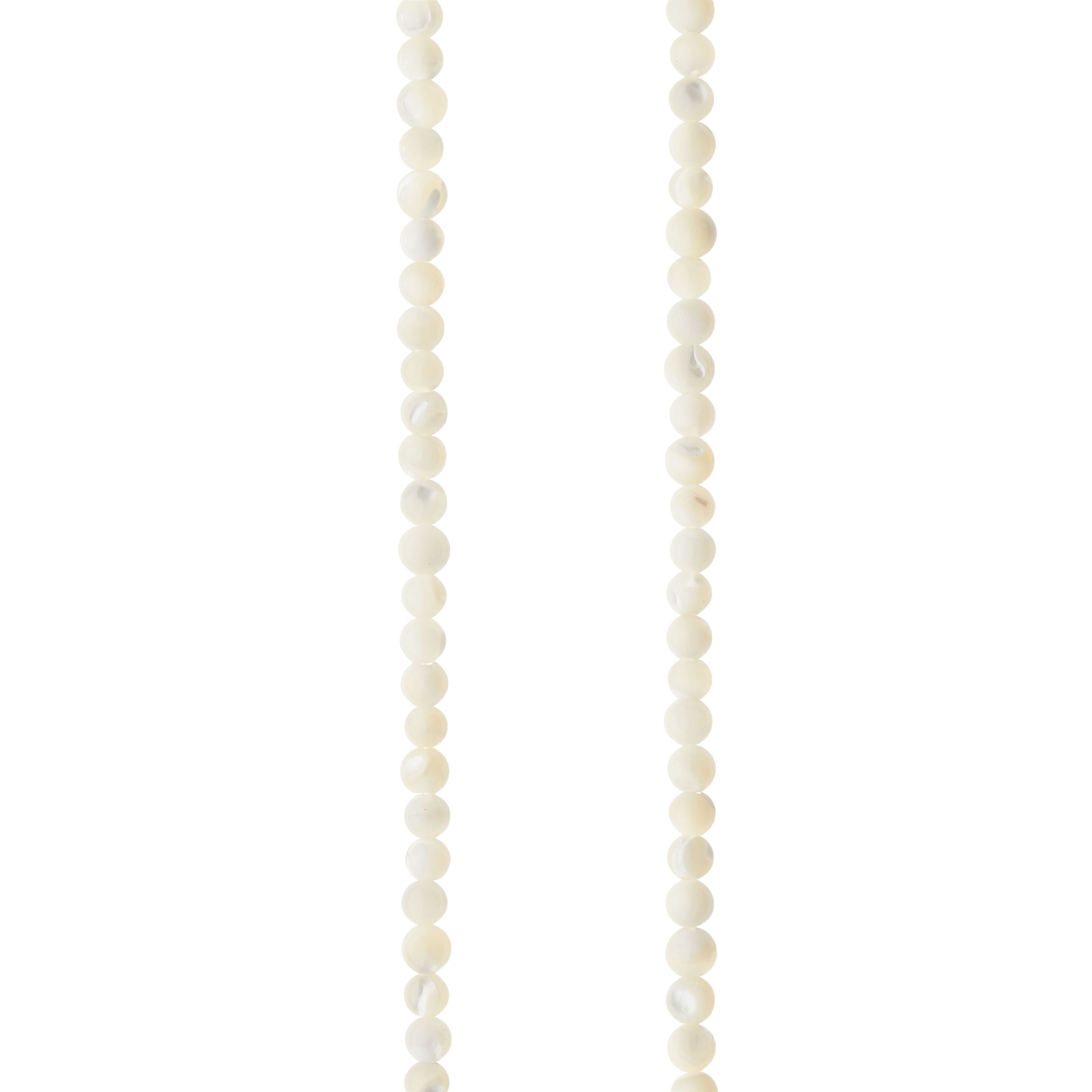 White Mother of Pearl Round Beads, 4mm by Bead Landing™