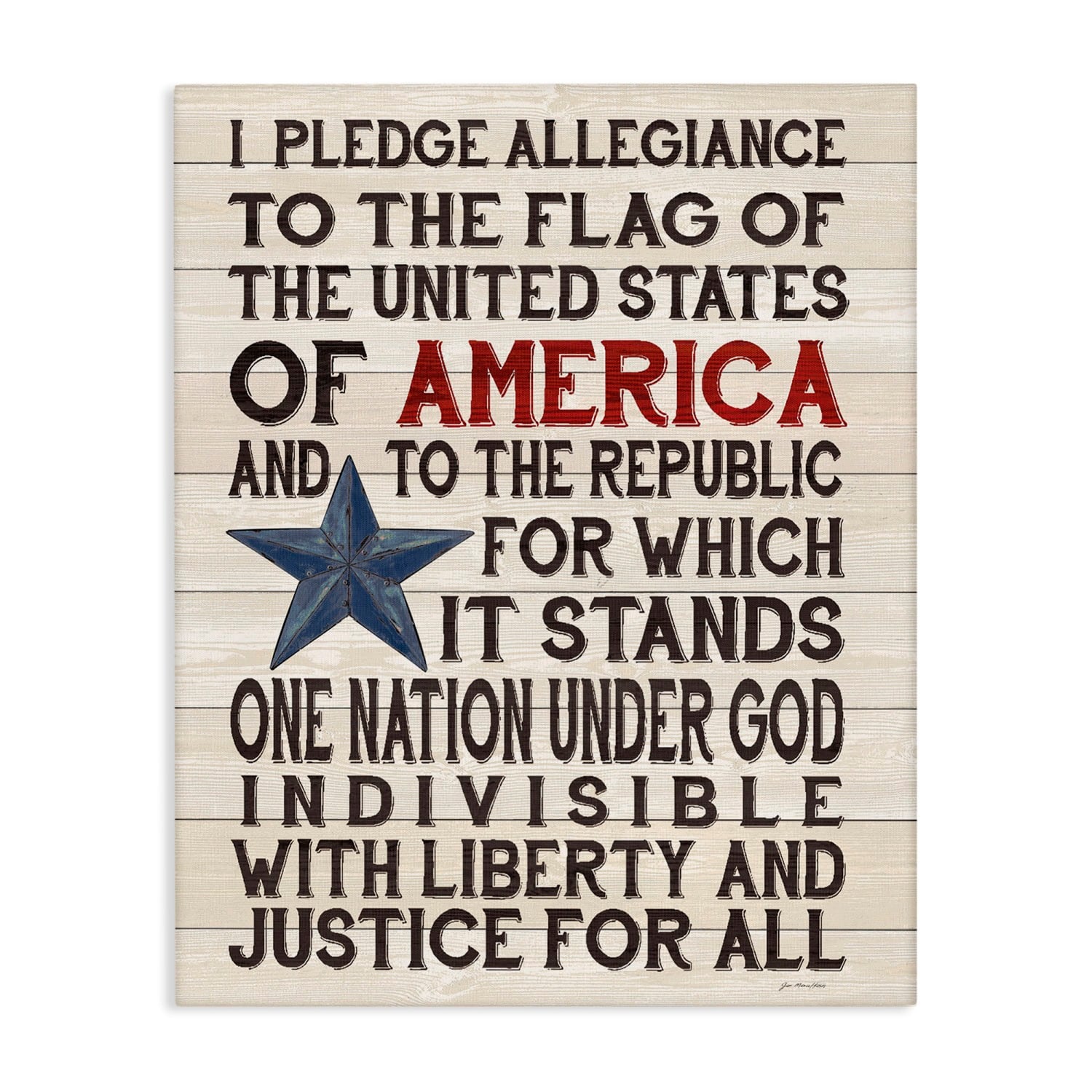 Stupell Industries Pledge of Allegiance Patriotic Canvas Wall Art