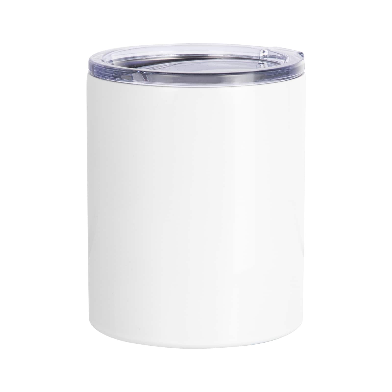 Craft Express 4ct. 10oz. White Stainless Steel Lowball Mug