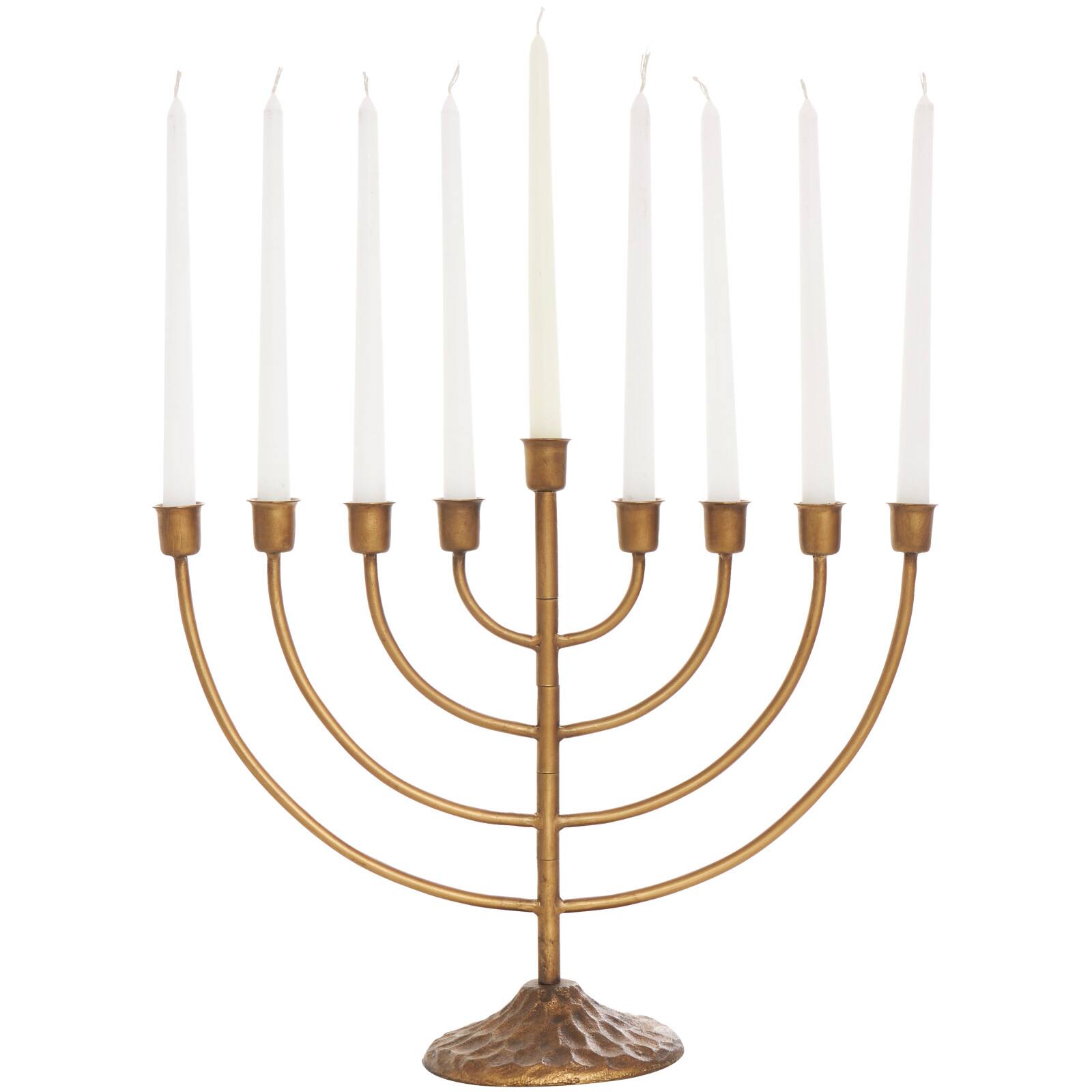 17" Bronze Metal Layered Arch Candelabra with Textured Base