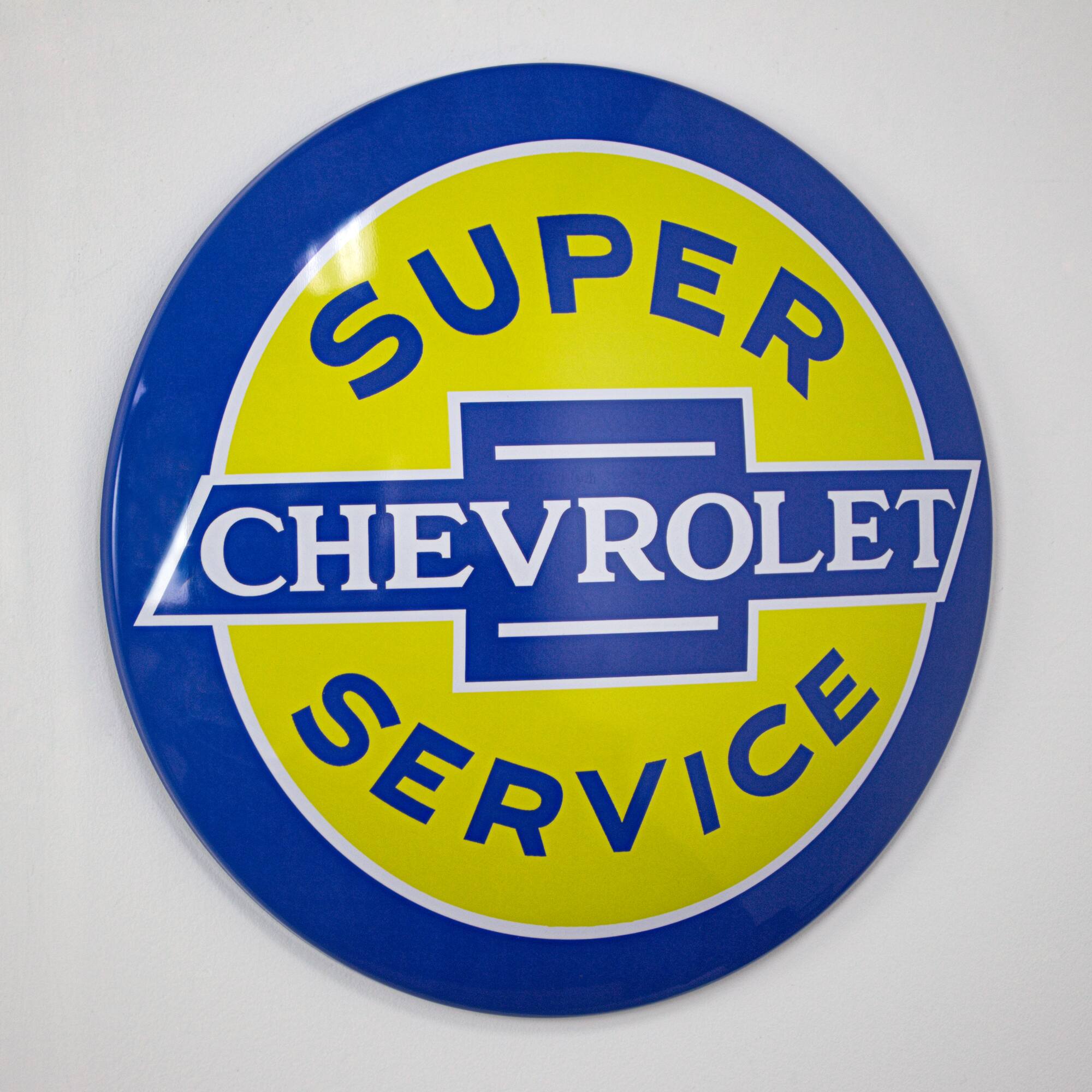 Licensed Chevrolet Super Service Dome Metal Sign