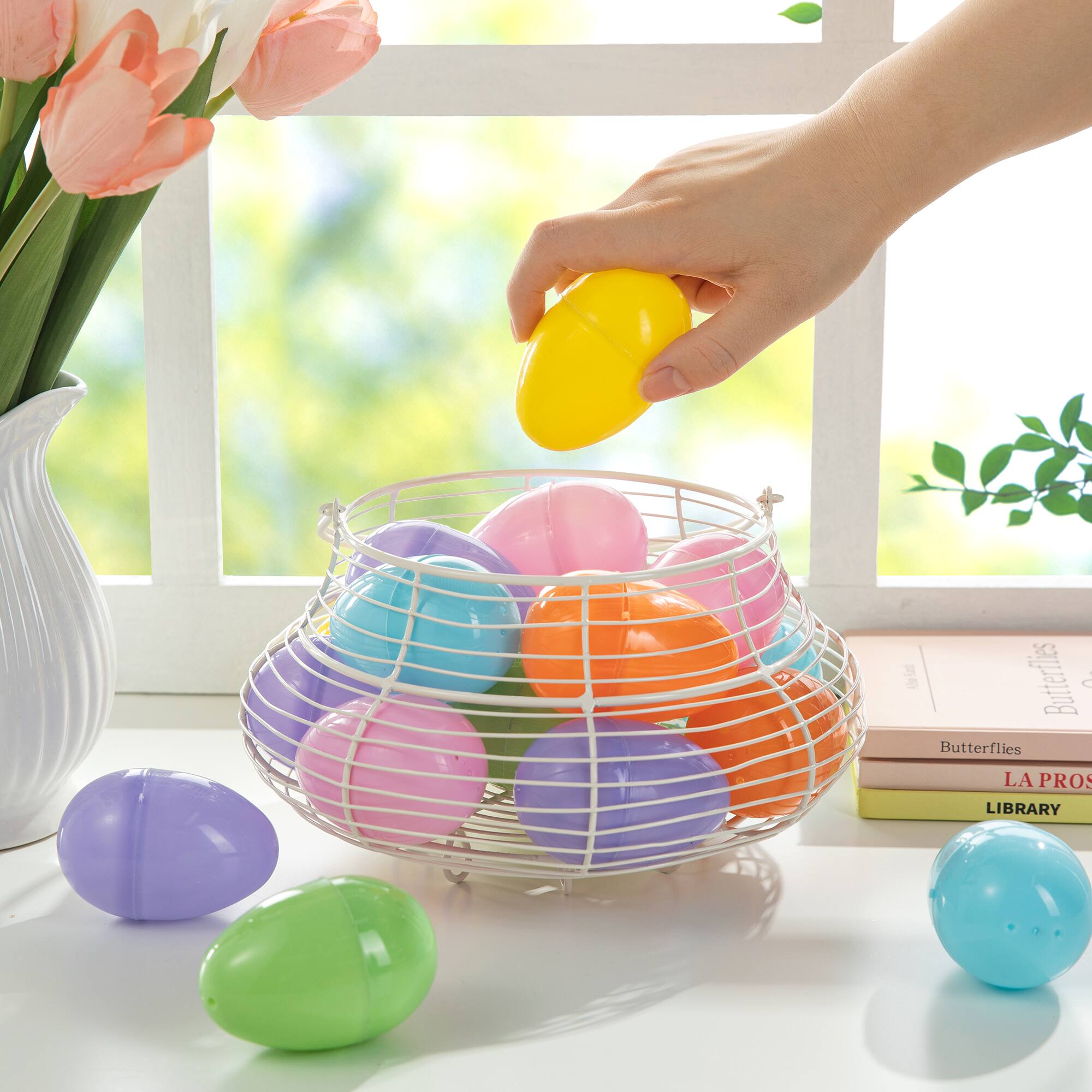 Glitzhome® 6 Colors Easter Plastic Fillable Eggs. 60ct.