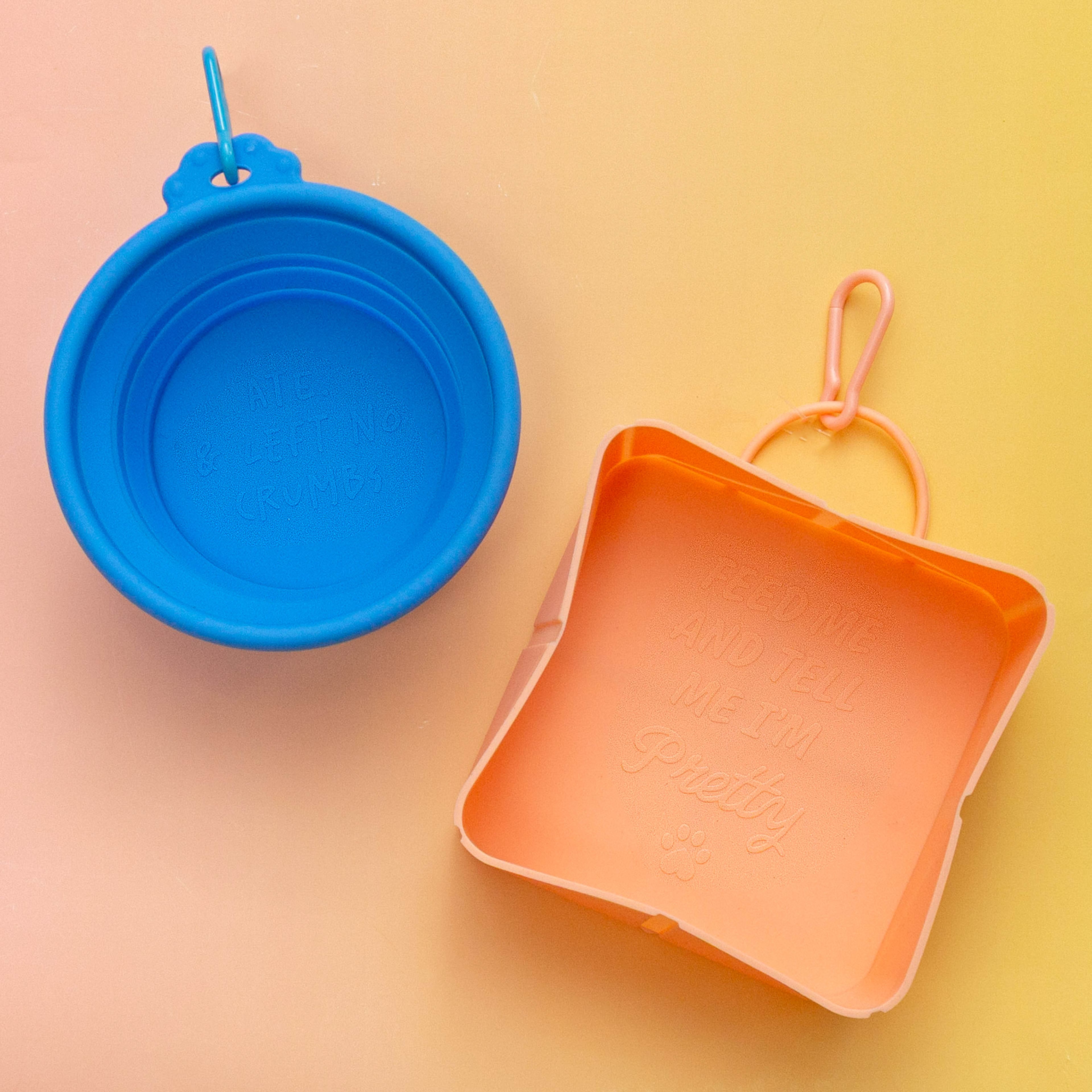 5.5" Blue Portable Pet Food Bowl