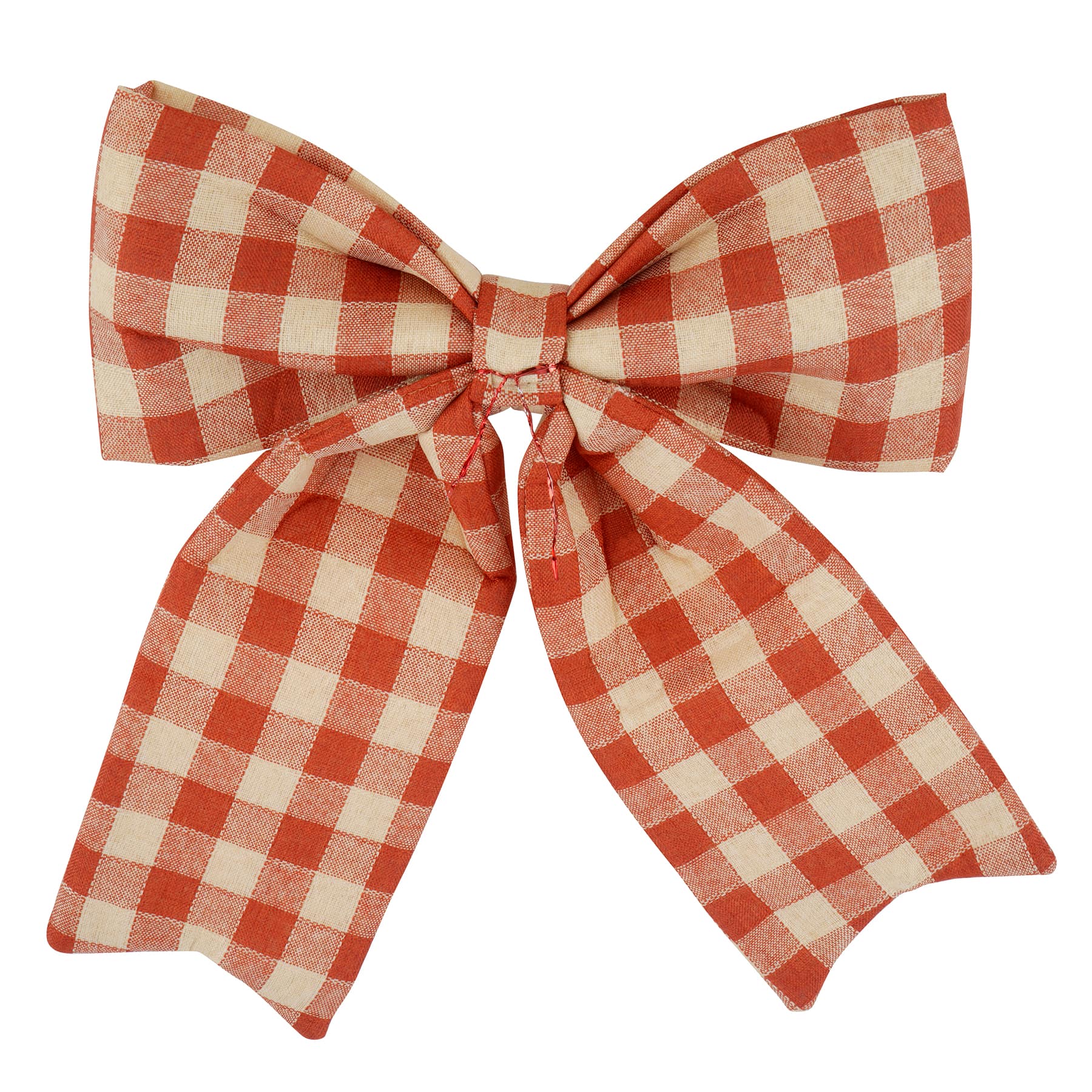 15" Orange Plaid Puffy Bow by Celebrate It®
