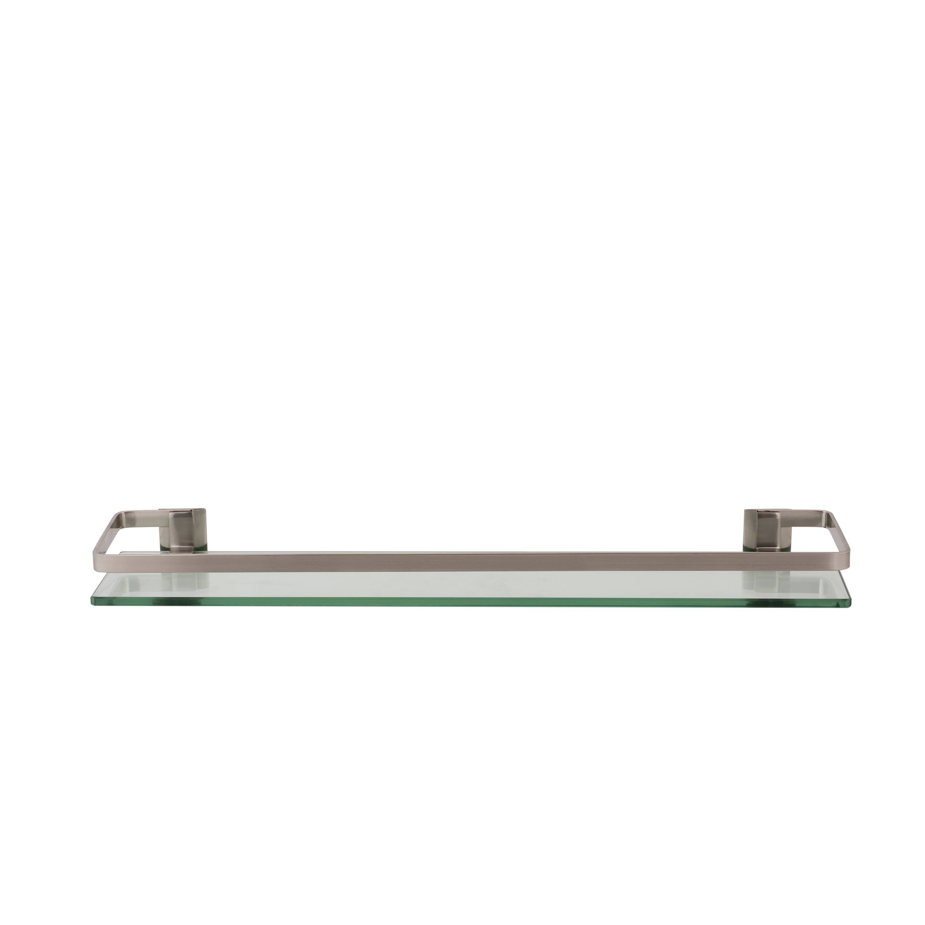 Organize It All Nickel Glass Shelf with Rail