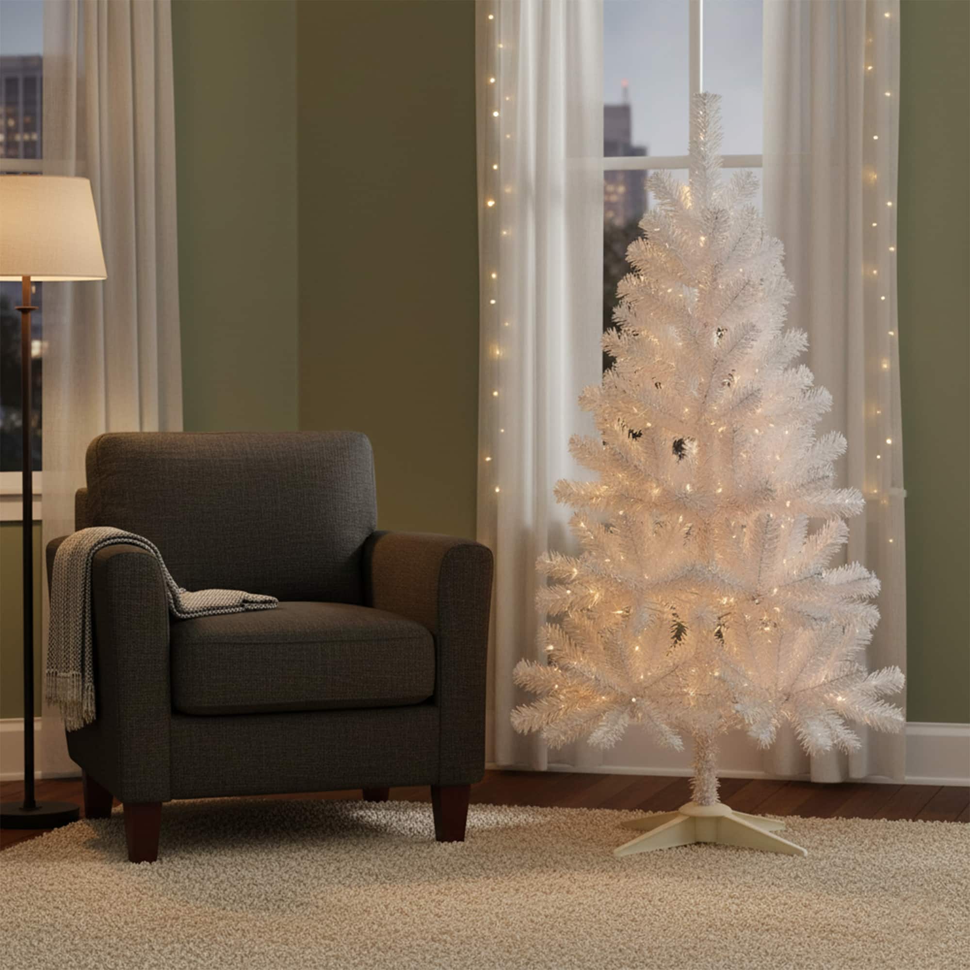 Northlight 4ft. Unlit White Medium Canadian Pine Artificial Christmas Tree