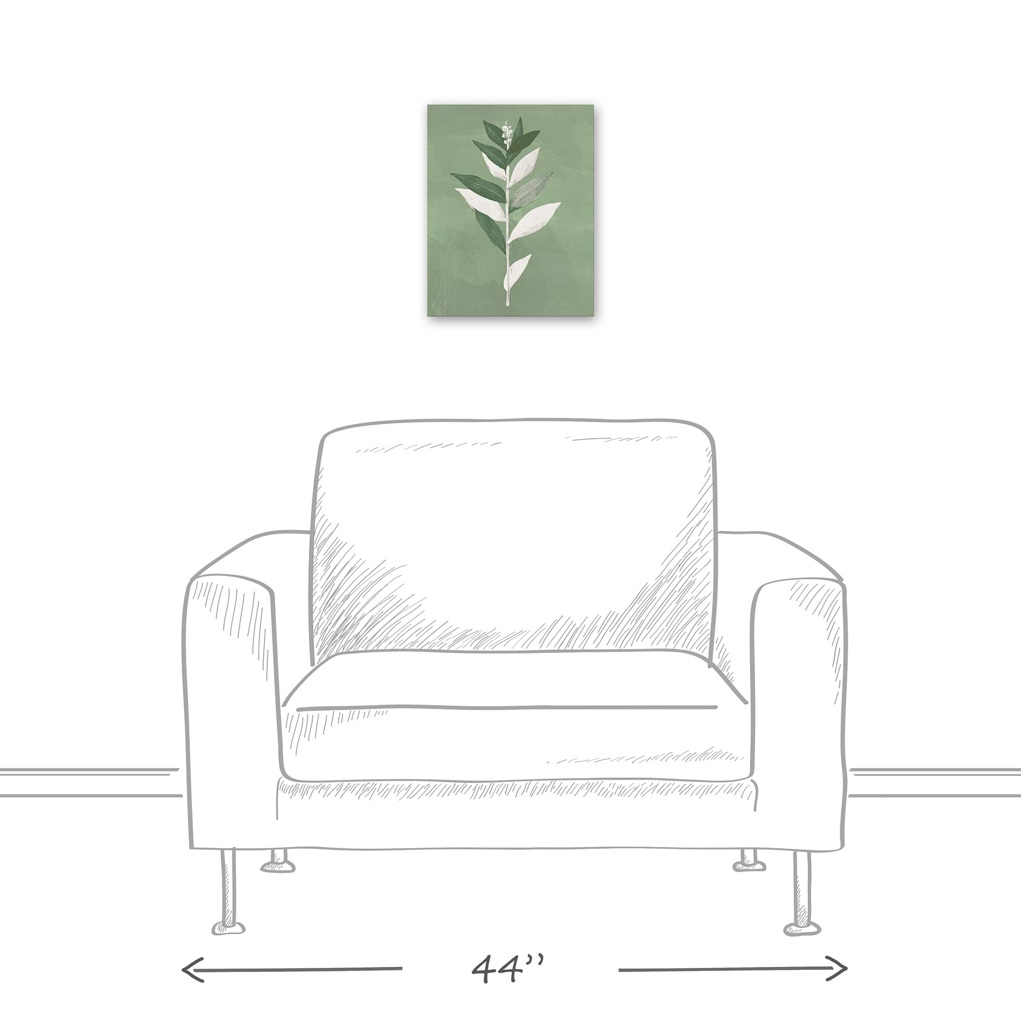 Painted Sage Leaves 11" x 14" Canvas Wall Art