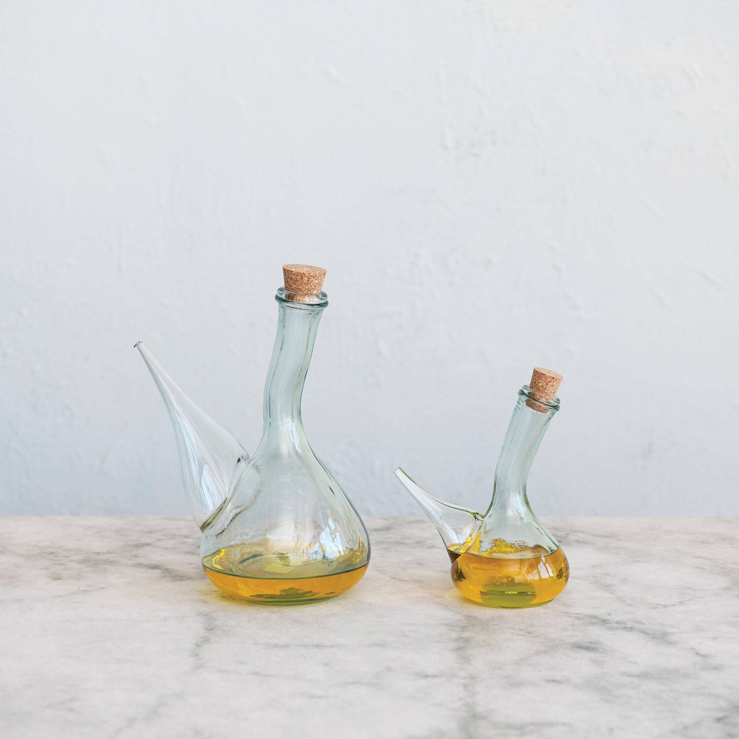 Hello Honey® Round Reclaimed Traditional Glass Wine Pitcher with Cork