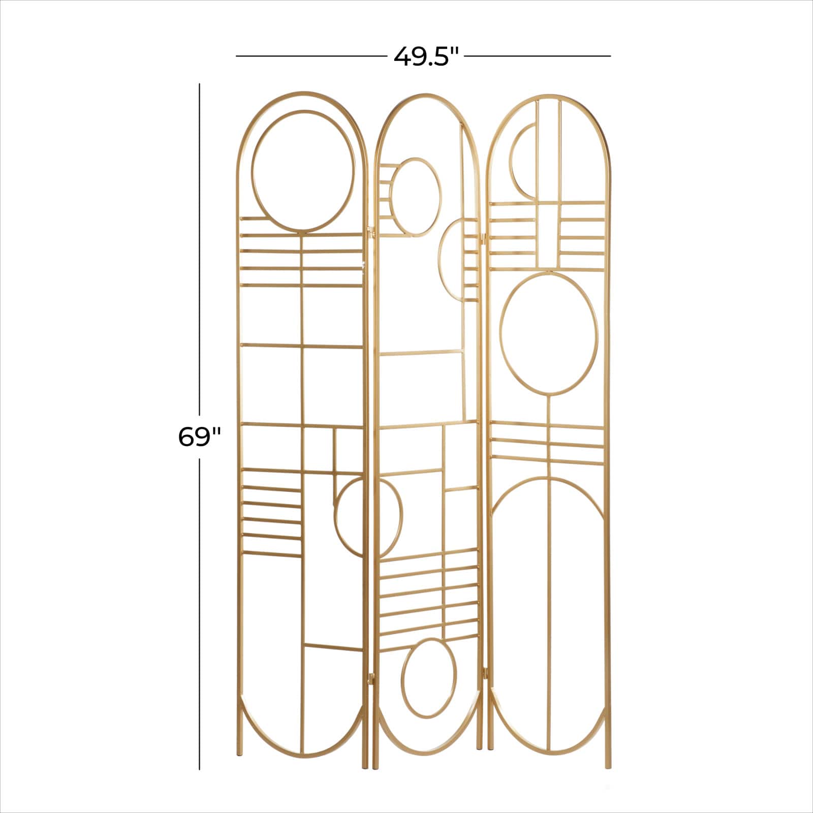 Gold Metal Modern Room Divider Screen 69" x 50" x 1"
