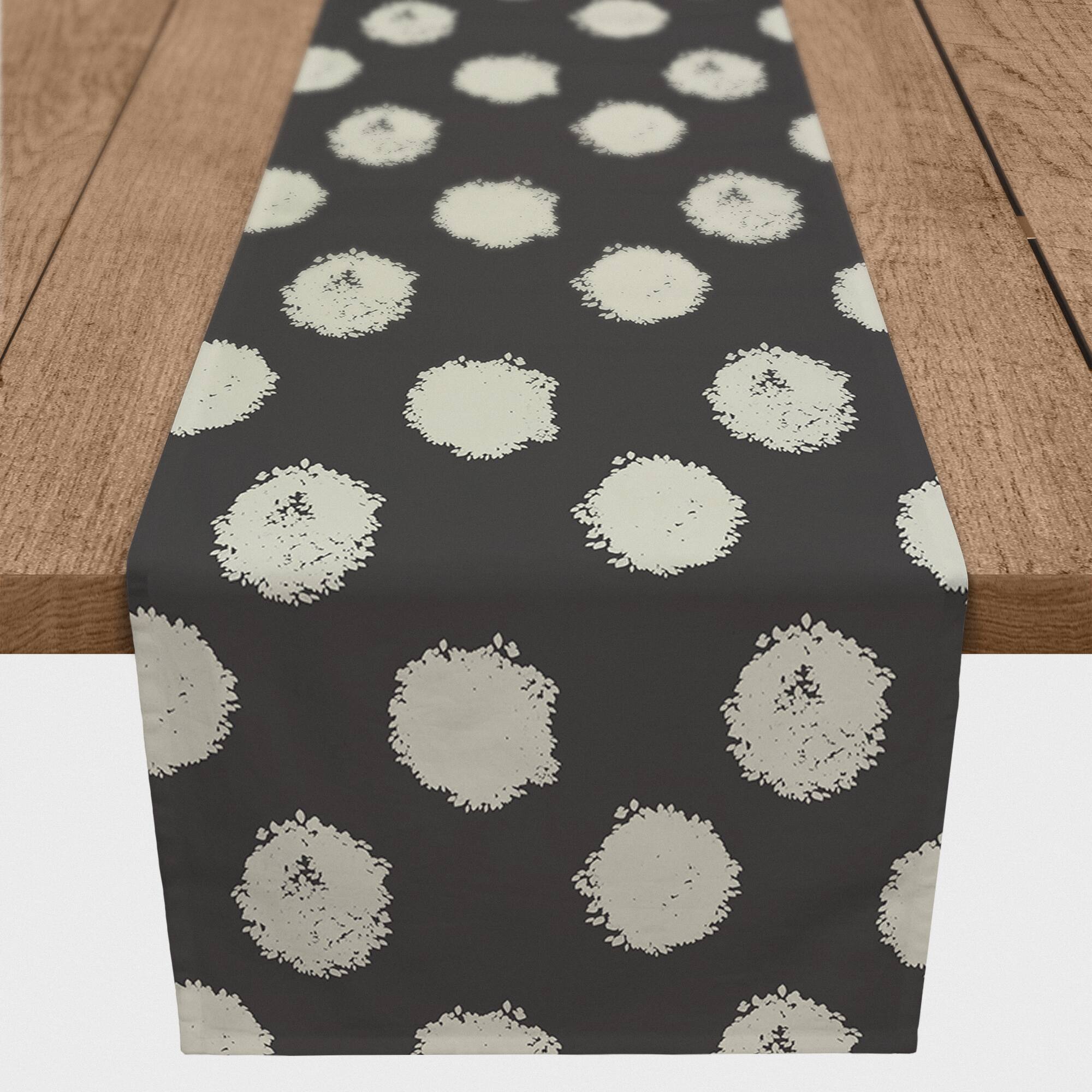 72" Polka Dots Cotton Twill Table Runner