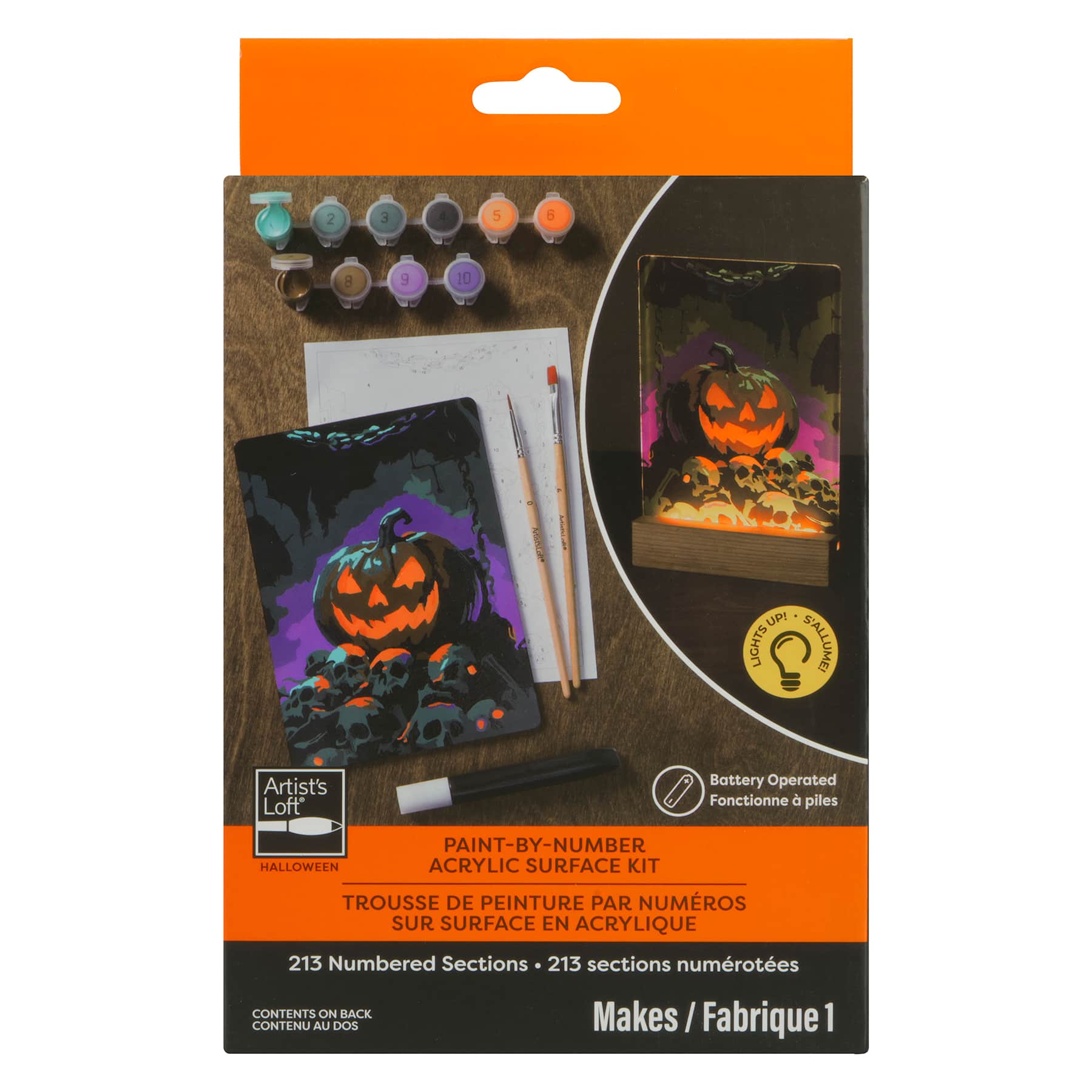 Light Up Jack-o'-Lantern Paint-by-Number Acrylic Surface Kit by Artist's Loft®