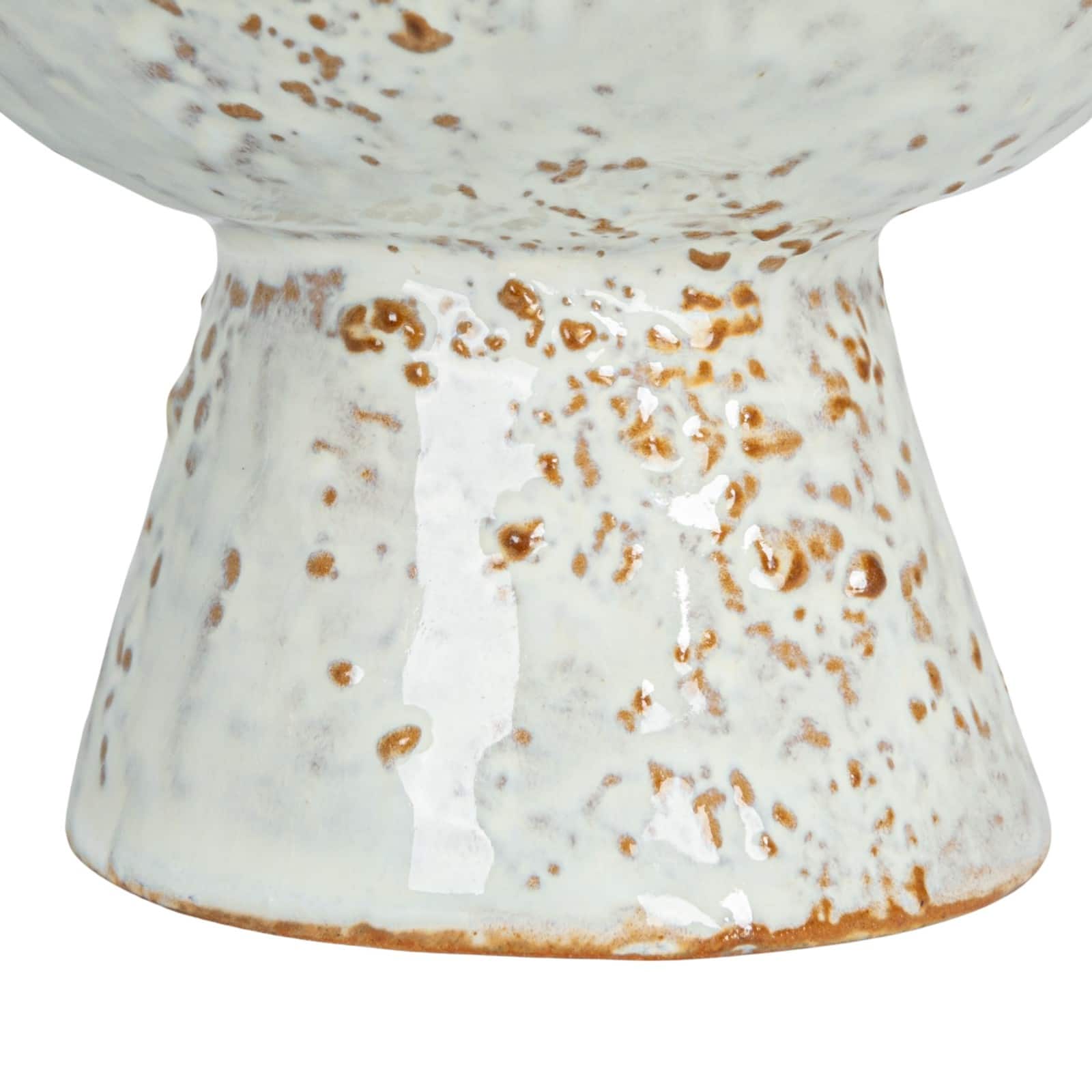 Hello Honey® 4.25" Green & Brown Stoneware Footed Bowl with Speckled Glaze