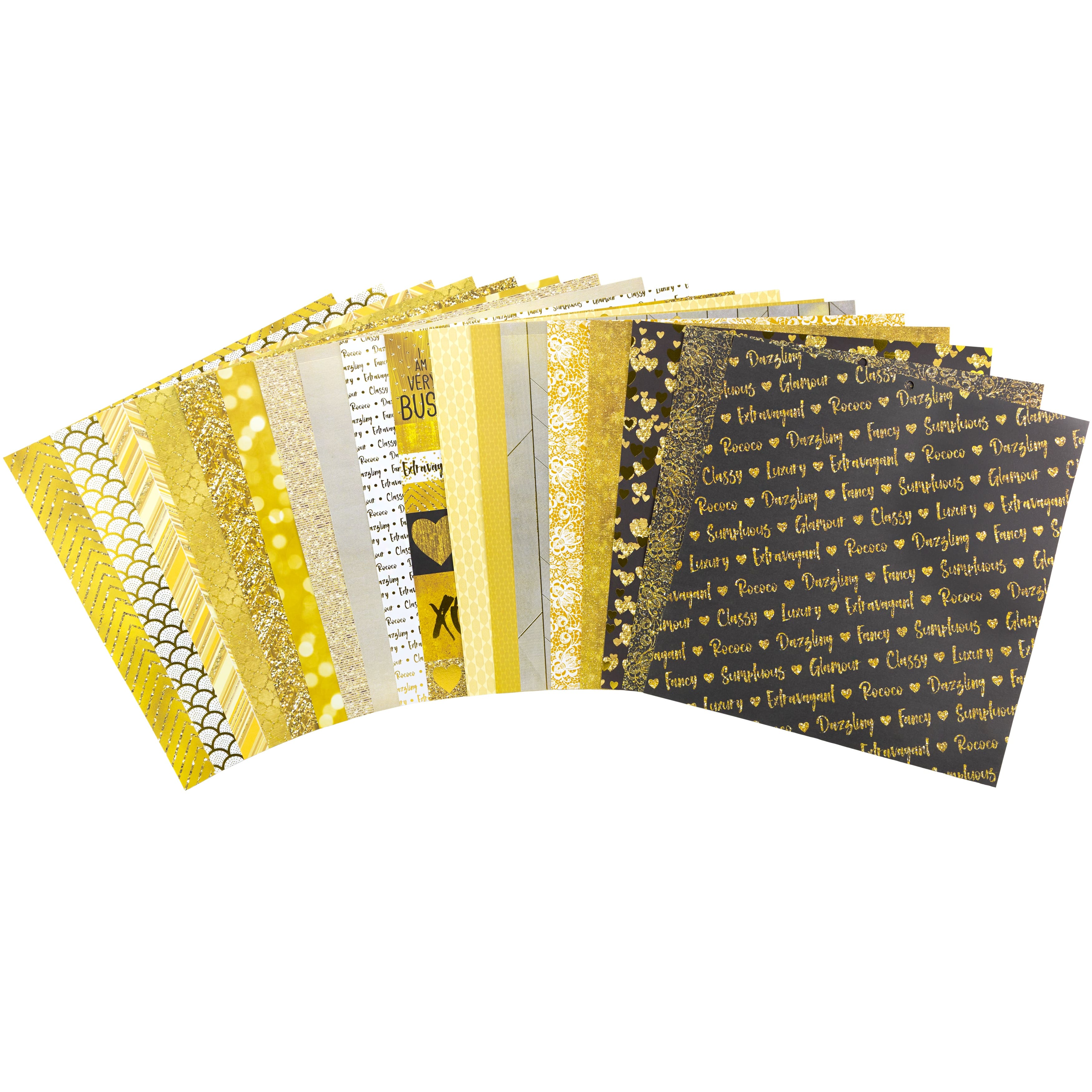 DCWV Solid Gold 12" x 12" Double-Sided Cardstock, 36 Sheets
