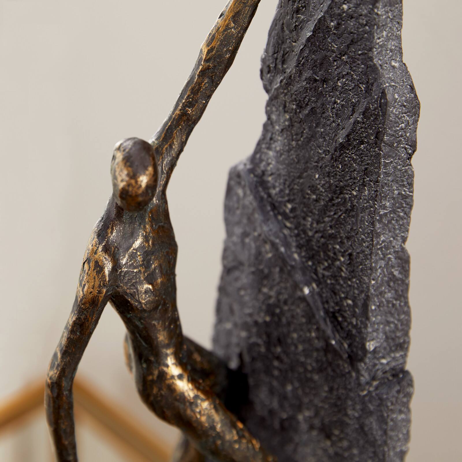 Bronze Resin Industrial Sculpture, Climbing 19" x 6" x 5"