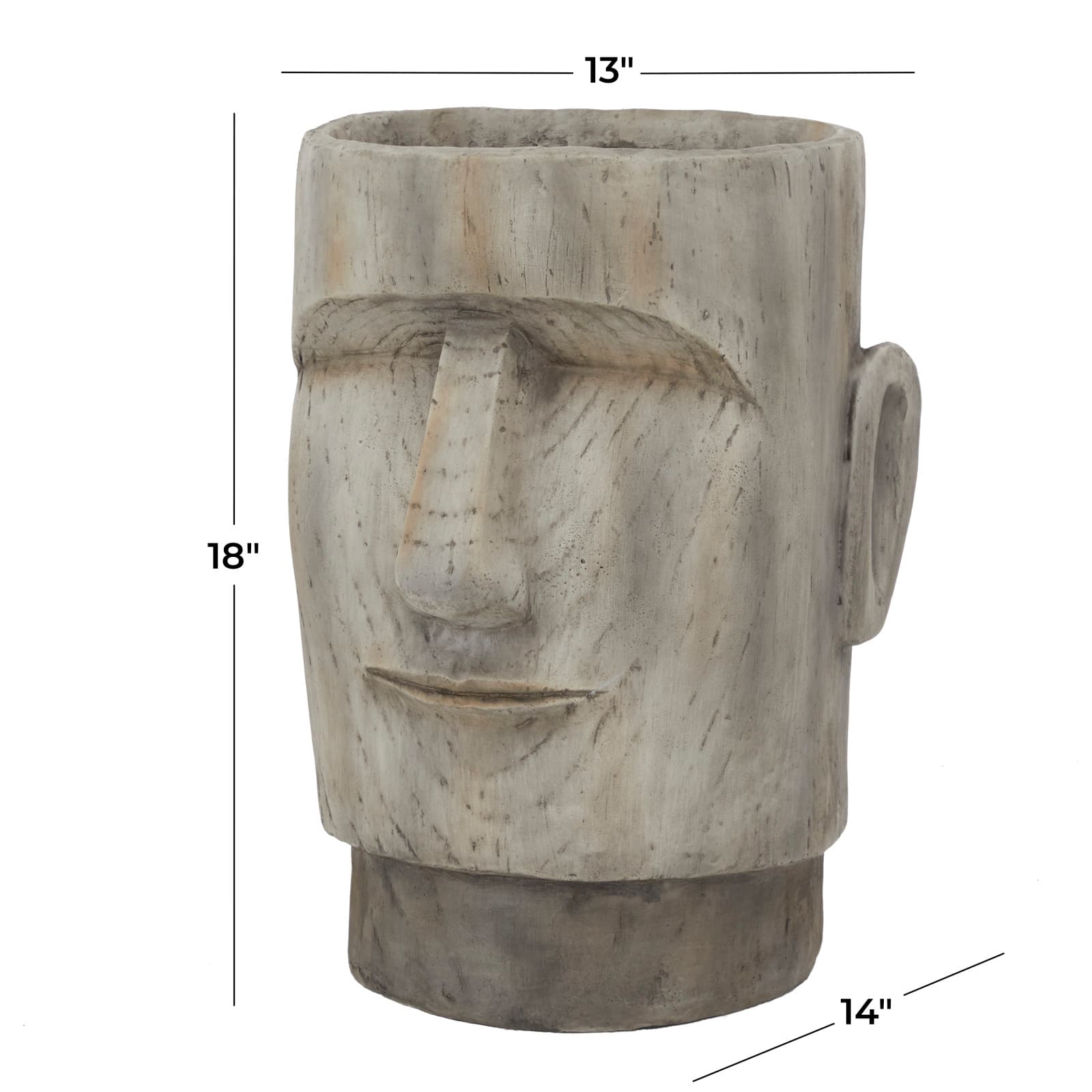 Brown Contemporary Planter, 13" x 14" x 18"