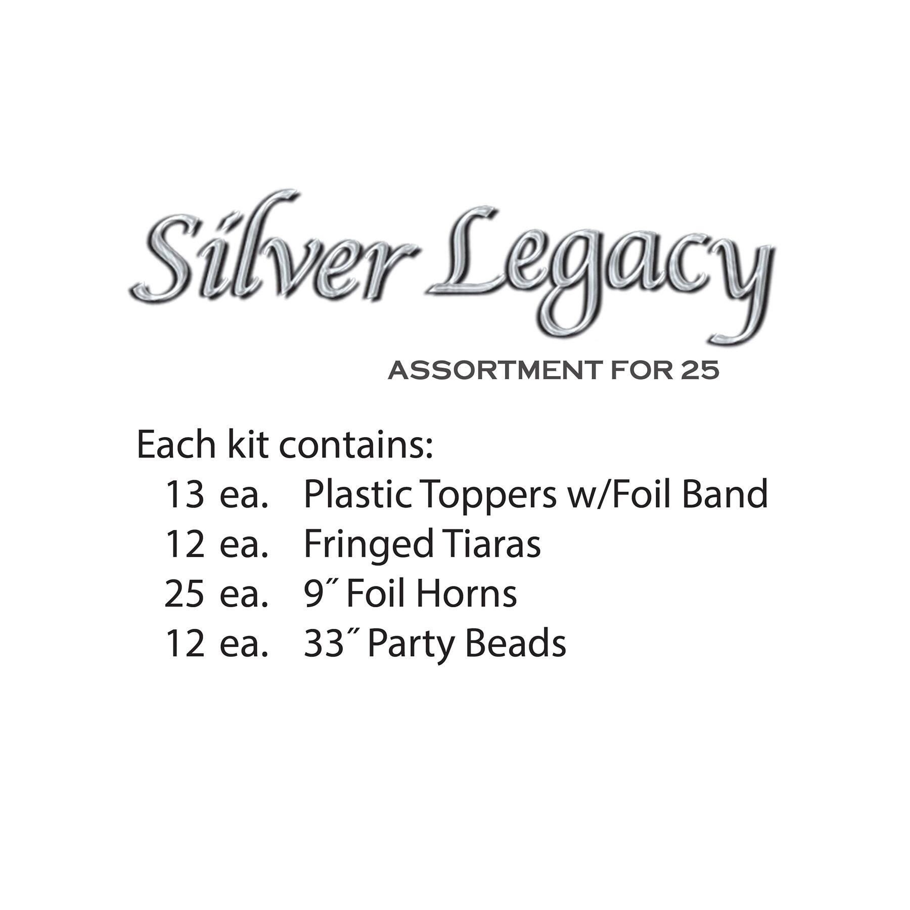 Beistle Black & Silver New Year Legacy Party Favor Kit for 25