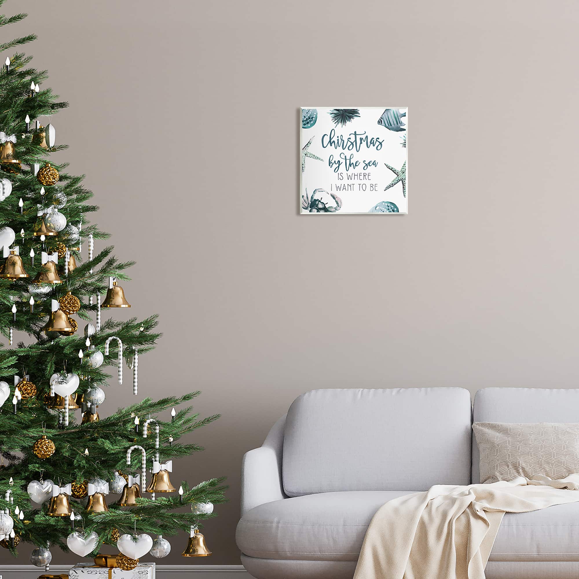 Stupell Industries Christmas By The Sea Nautical Wall Plaque Art
